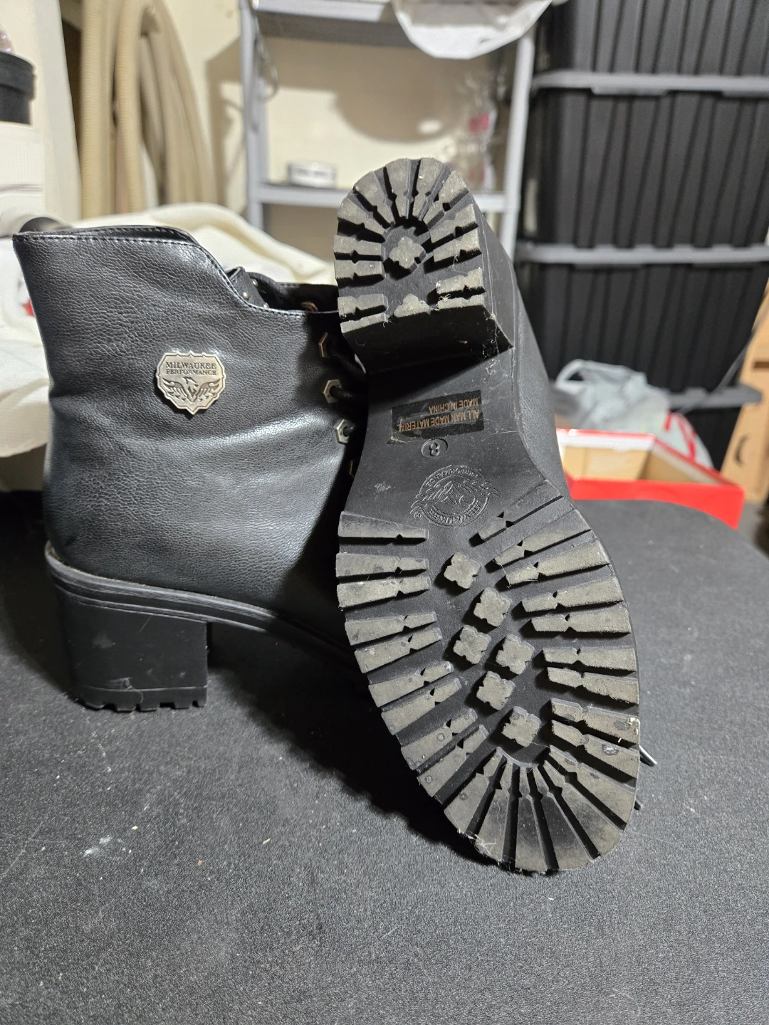 Milwaukee Performance Black Studded Boots Size 8 - photo 4