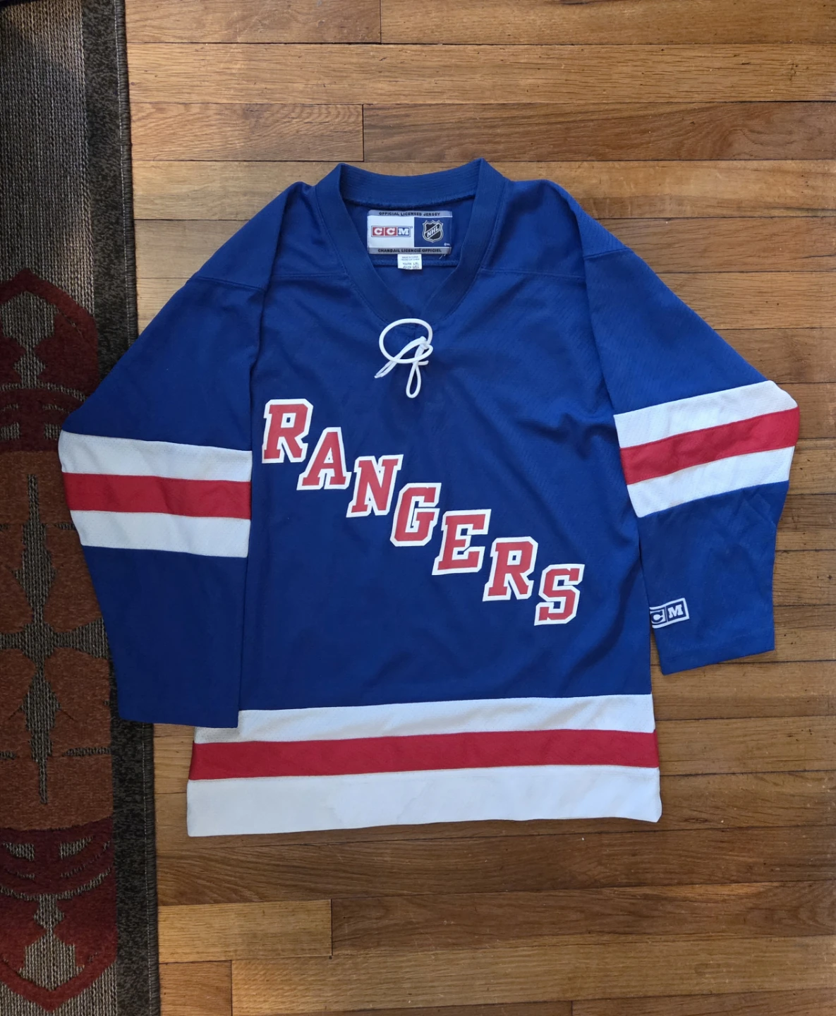 Youth New York Rangers NHL Hockey Jersey Blue Size L/XL 8-12
