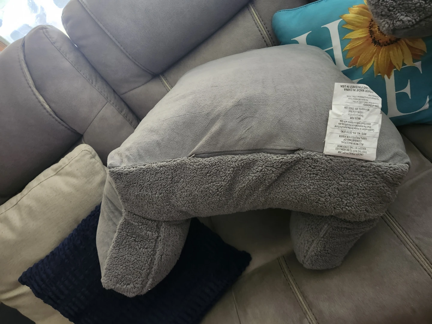 Bed rest pillow gray each $15 used once kids didnt want them - photo 5
