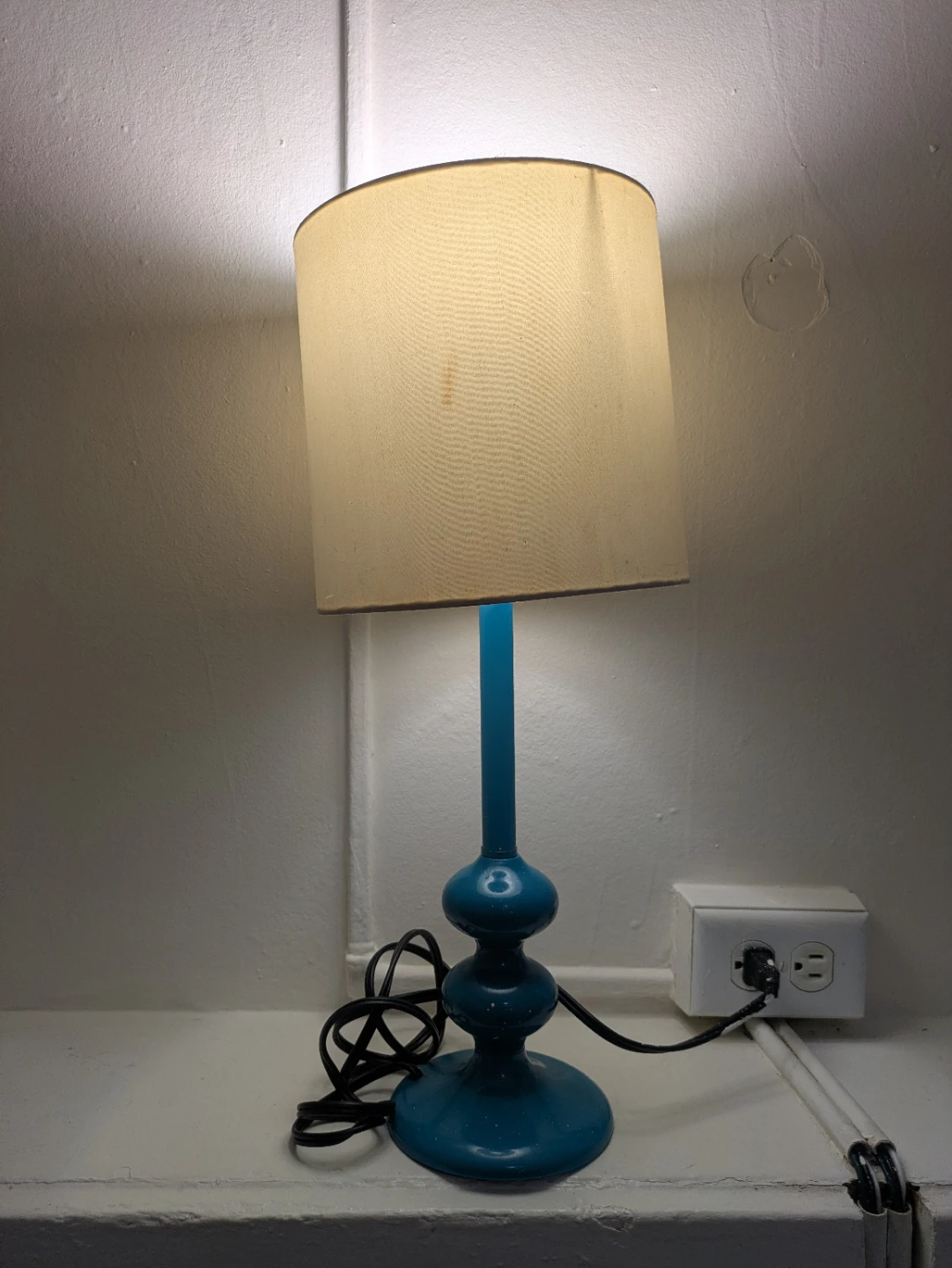 Blue metal table lamp