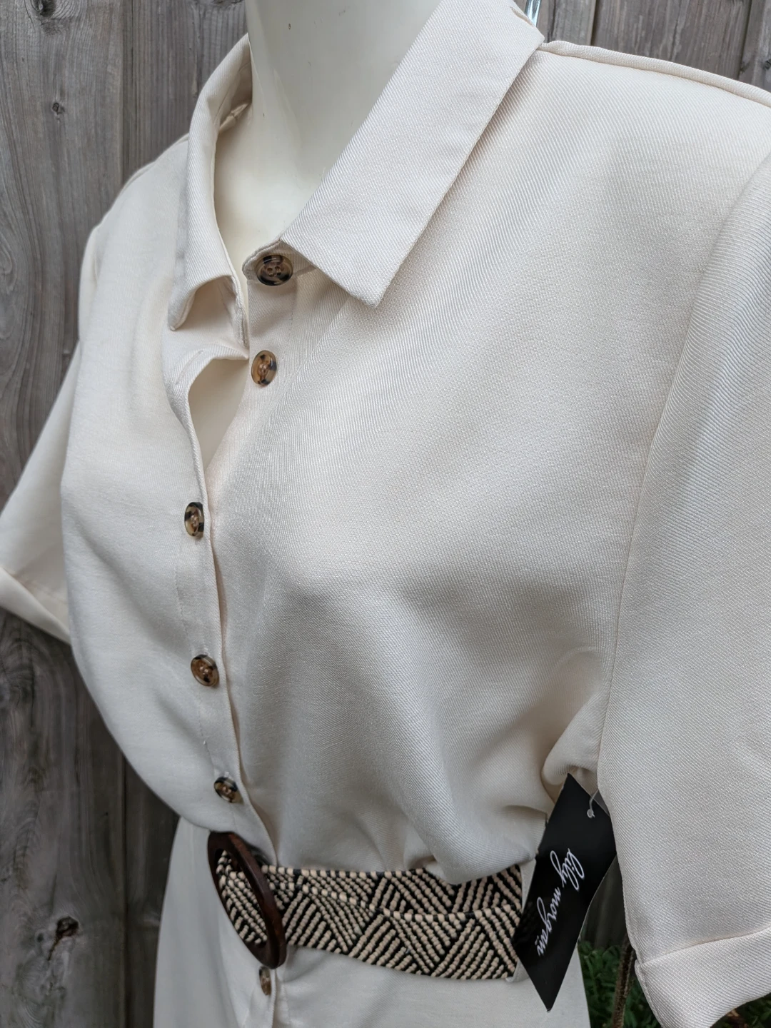 Lily Morgan Button-Down Dress w Belt Sz Medium - photo 2
