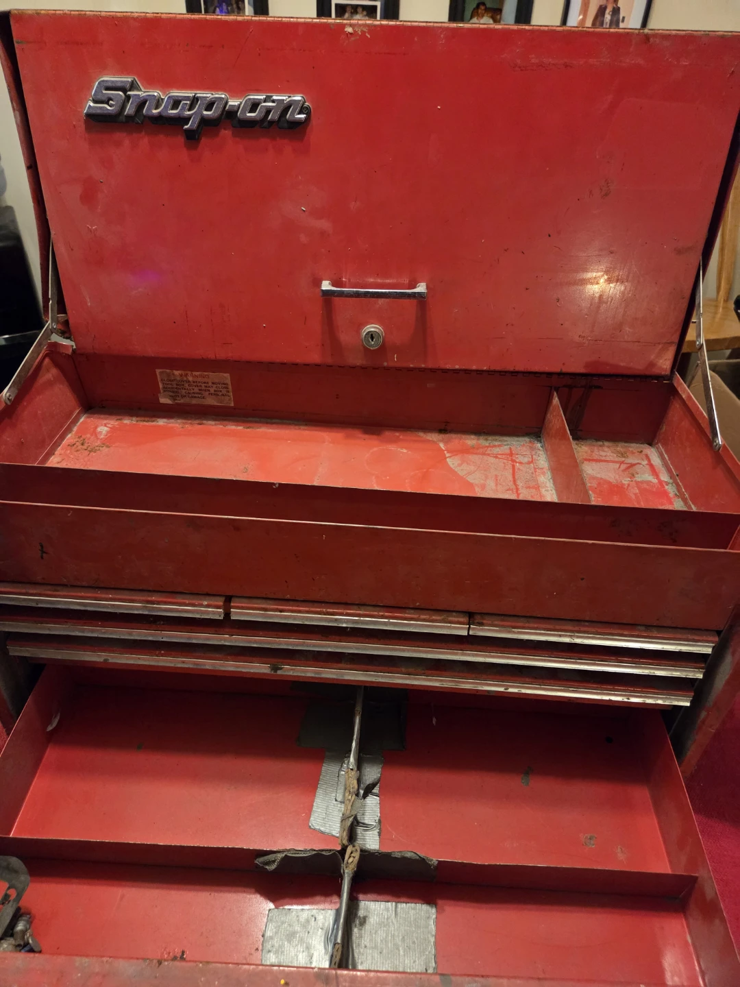 Snap-on Red Metal Toolbox, husky tool box, and mastercraft - photo 4