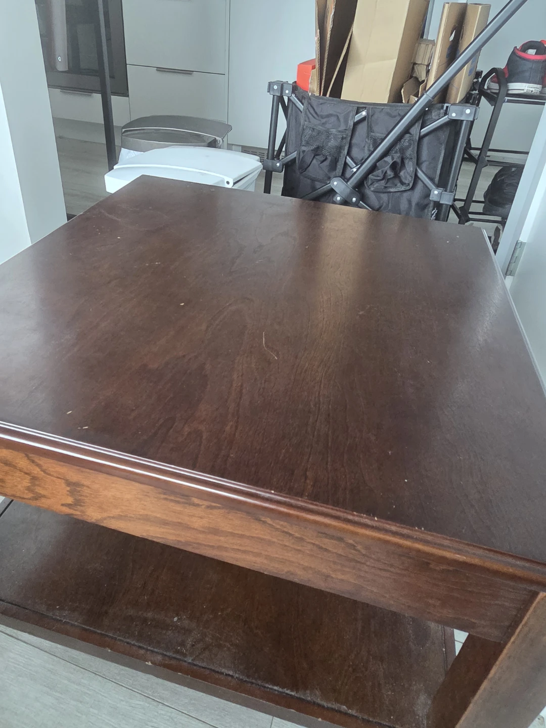 Dark Brown Sturdy Wooden Side Table - photo 3