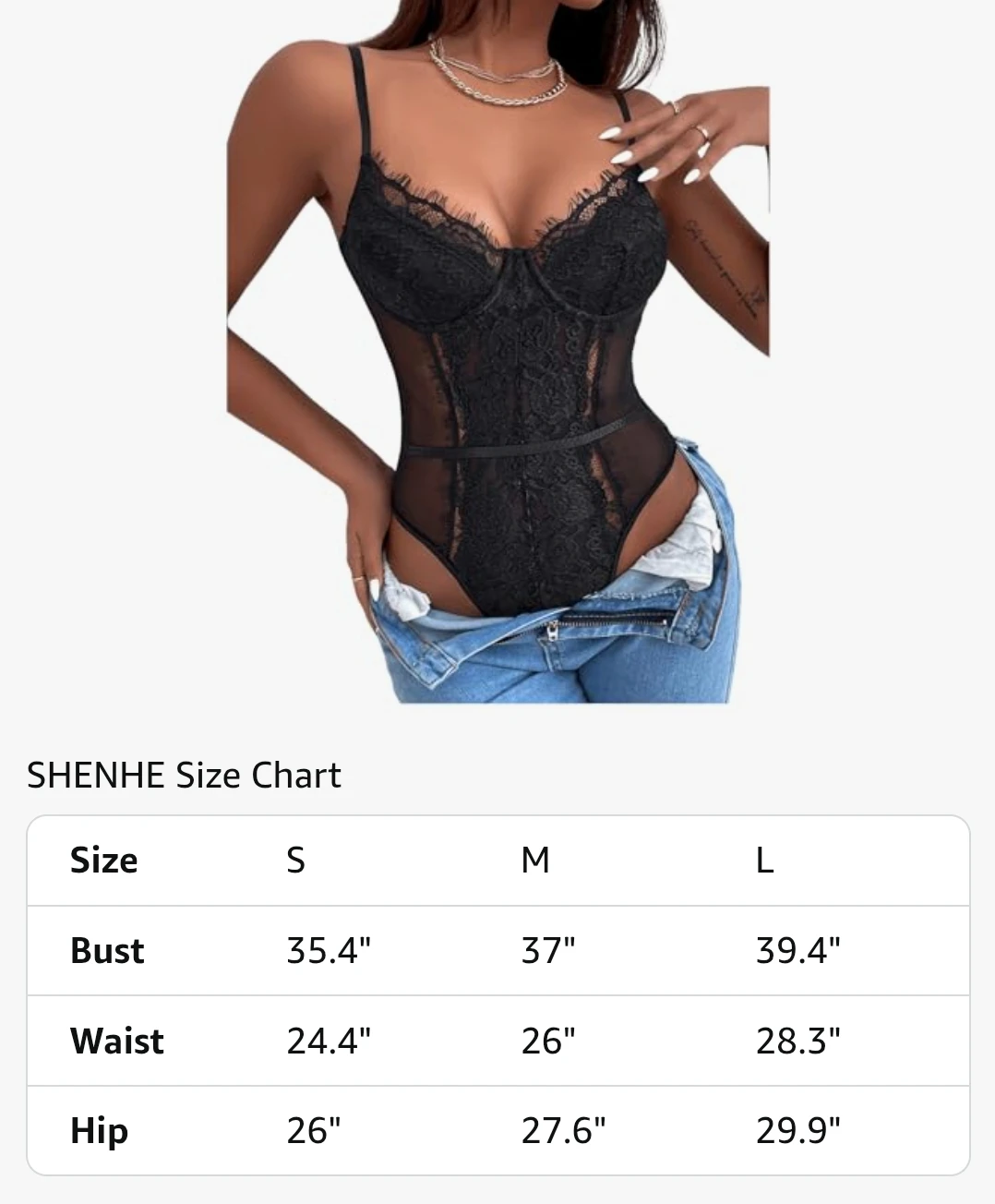 🏈Brand New Women's Black Lace Bodysuit Top — Size M (fits M/L)🏈 - photo 5