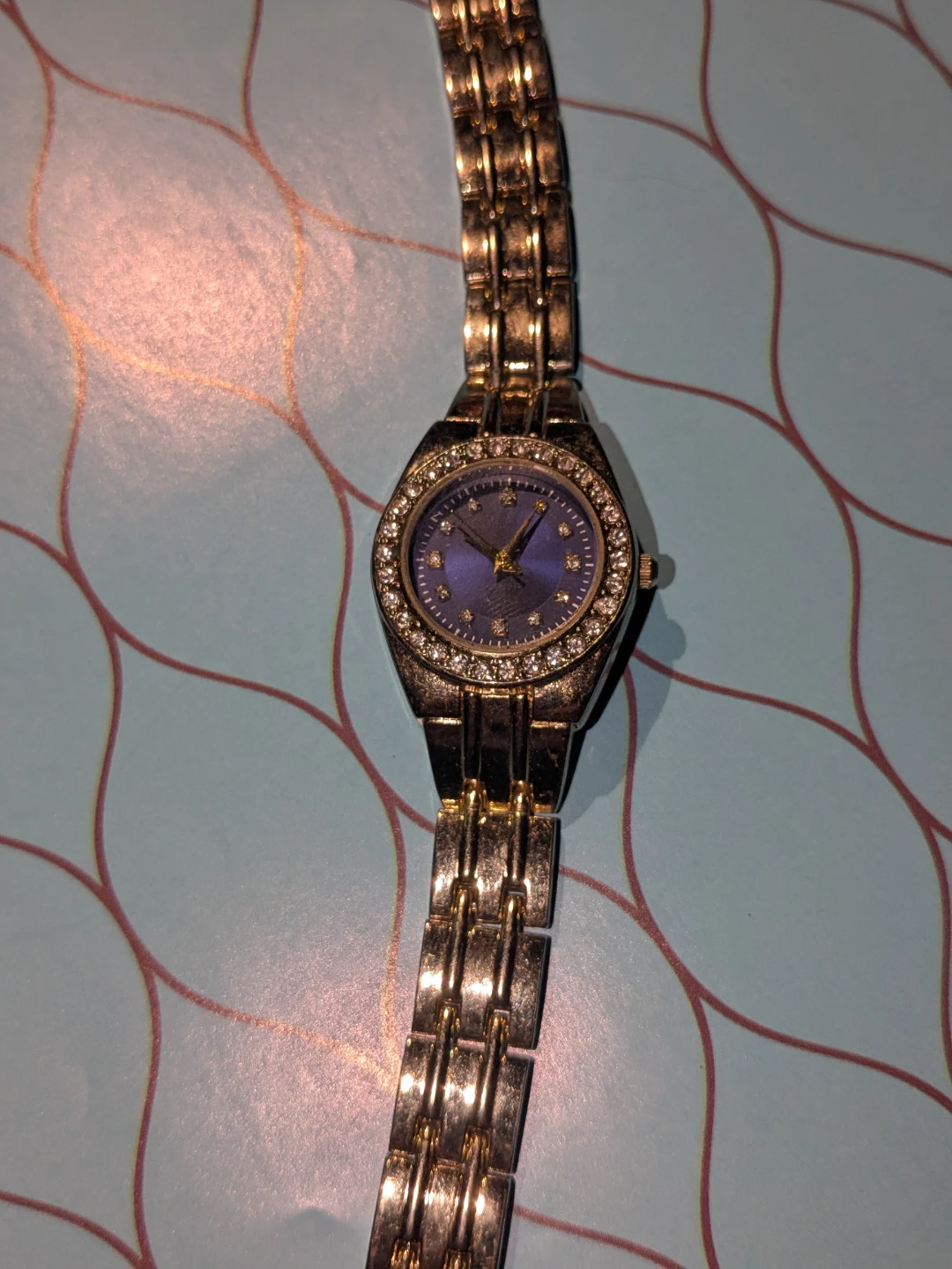 Blue women's stainless steel watch