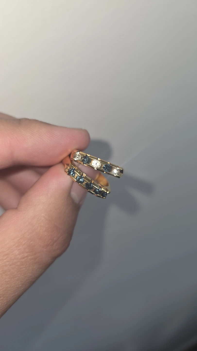 Two Vintage Womens Gold-Tone Stone Rings - photo 2