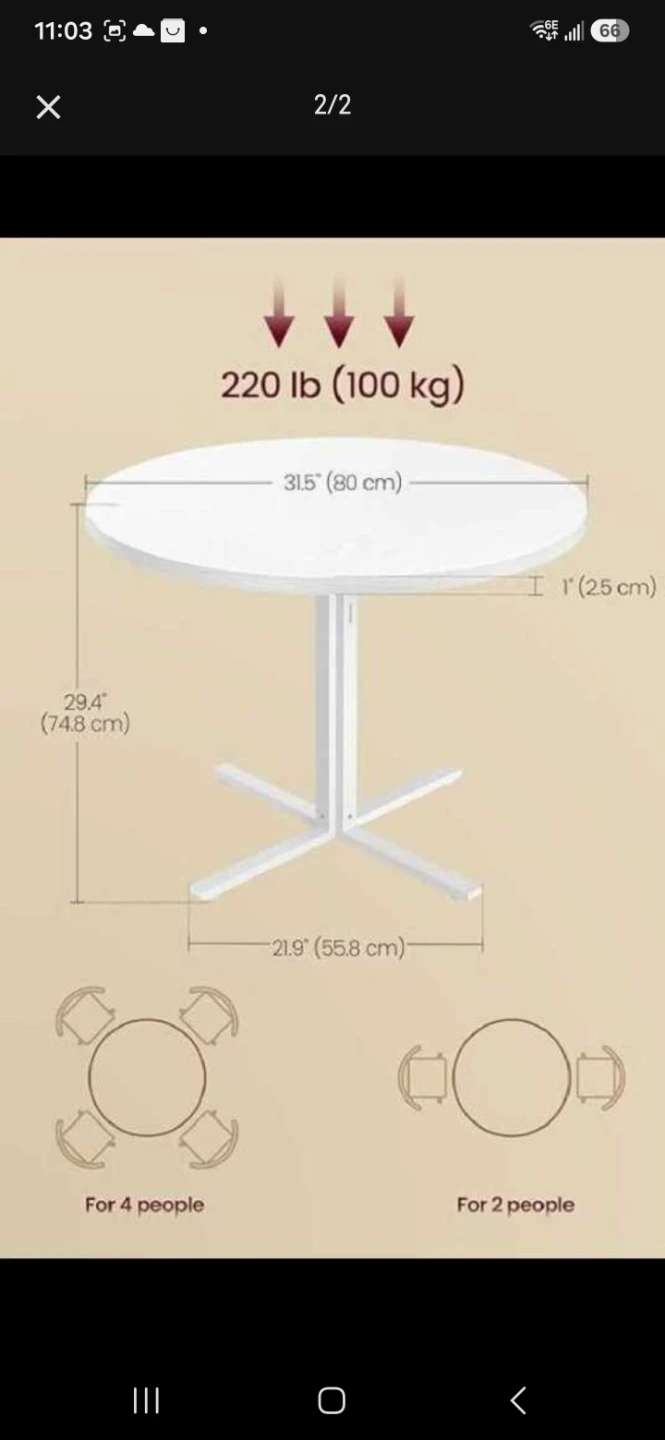 White dinning table - photo 2
