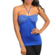Blue Halter Neck Top