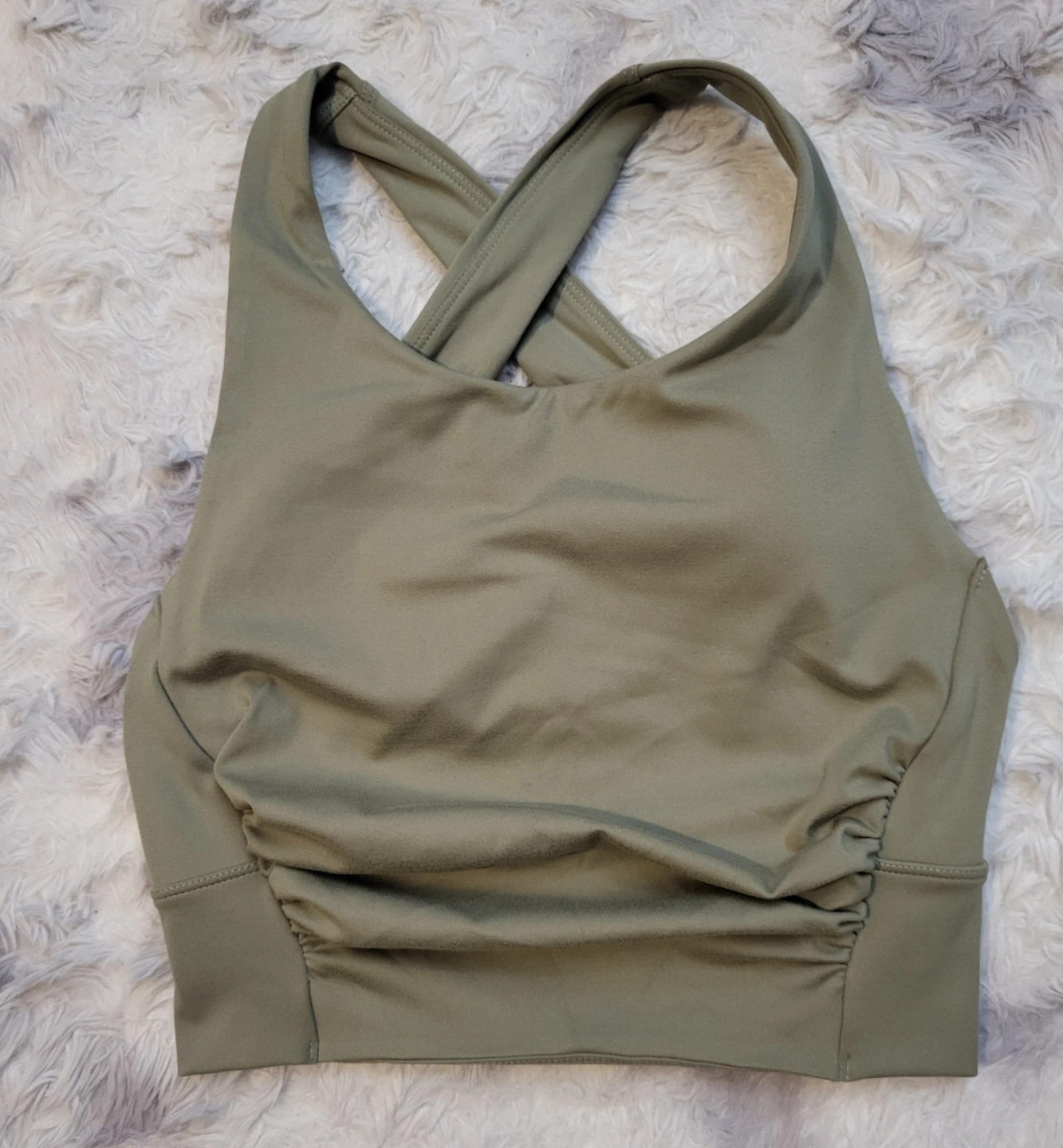 New POPSUGAR Long Line Sports Bra Olive Green - Size S - photo 4