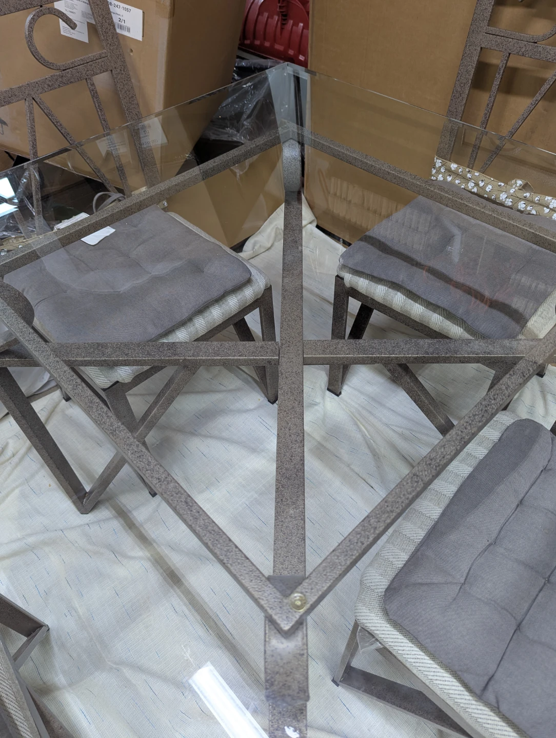 Glass Top Dining Table with 4 Chairs - photo 5
