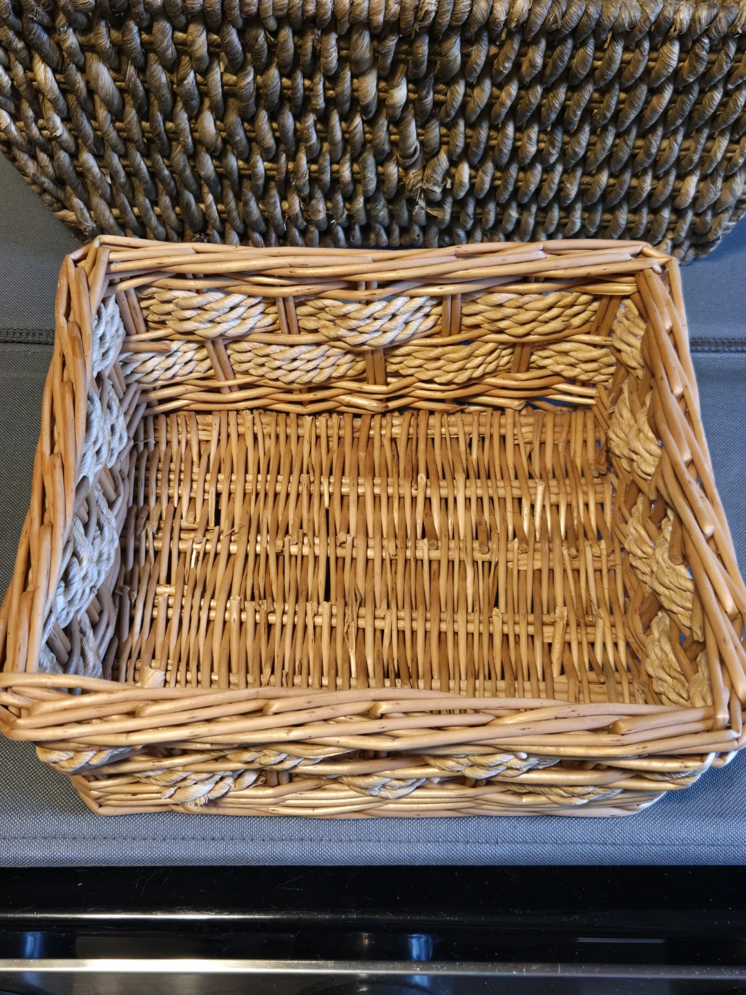 Premium Boho Wicker & Seagrass Storage Baskets - 2-Piece Set - photo 4