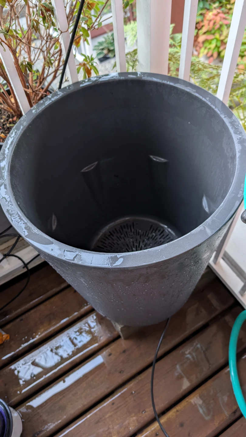 Deroma tall grey self-watering pot - photo 3