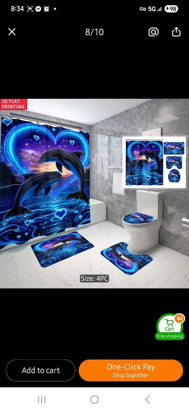 NEW 4-Piece Dolphin Bathroom Set 🐬