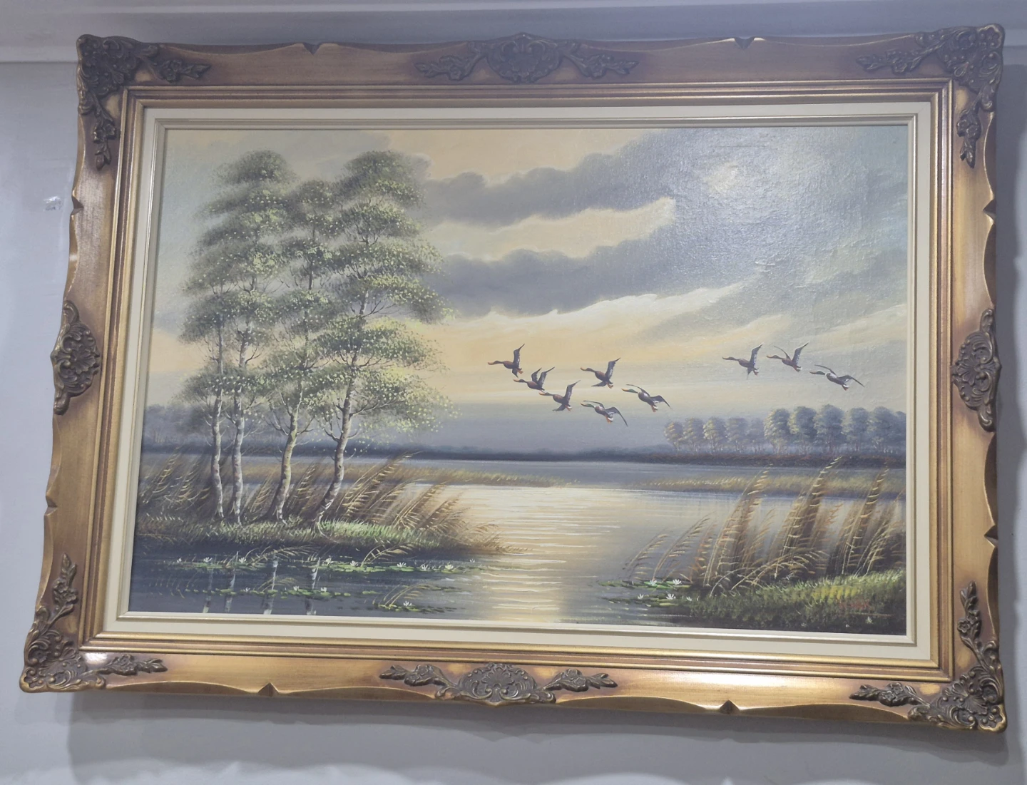 Large Framed Landscape Oil Painting - photo 2