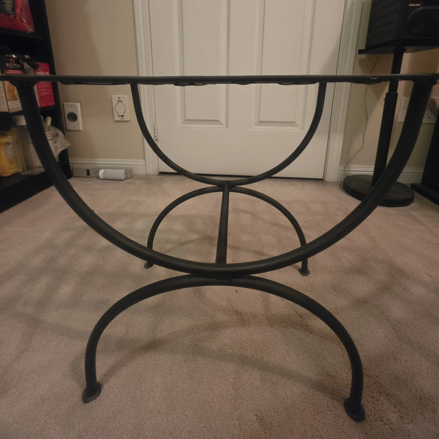 Two vintage wrought iron stool/foot rest/ottoman - photo 2