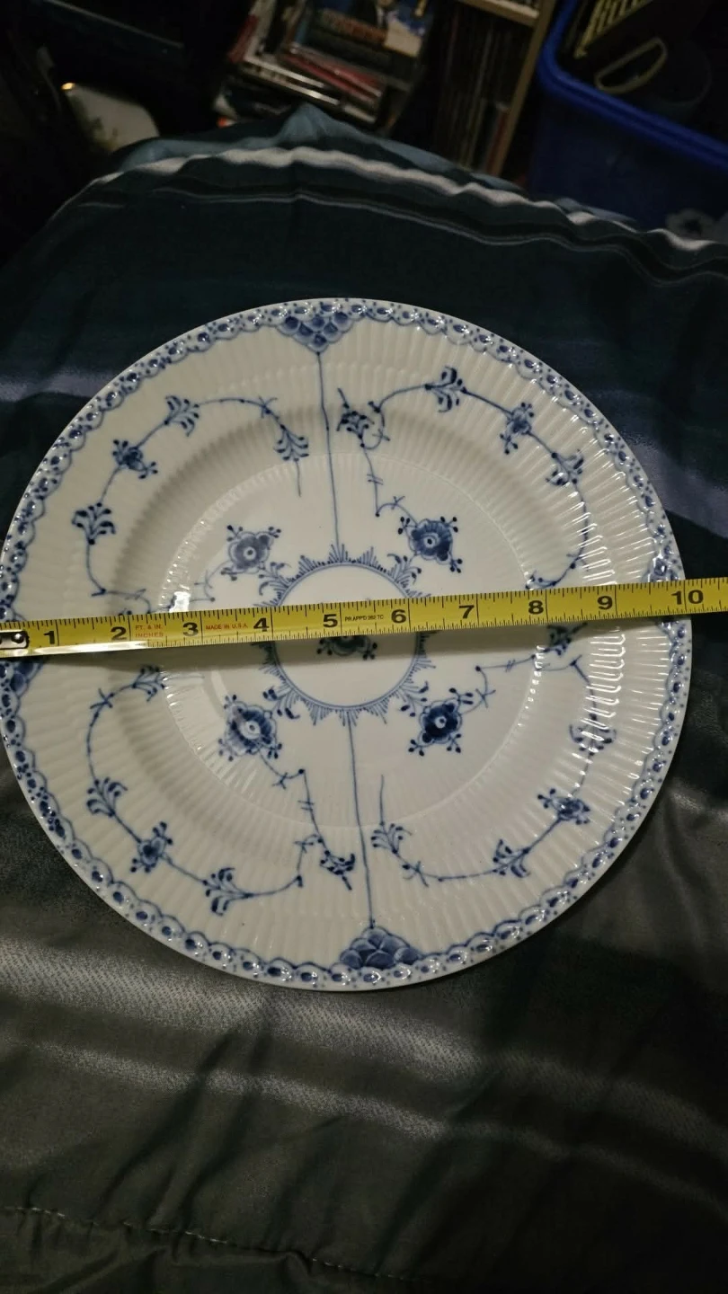 Vintage Royal Copenhagen Blue Fluted Half Lace Dinner Plate #571 - photo 5