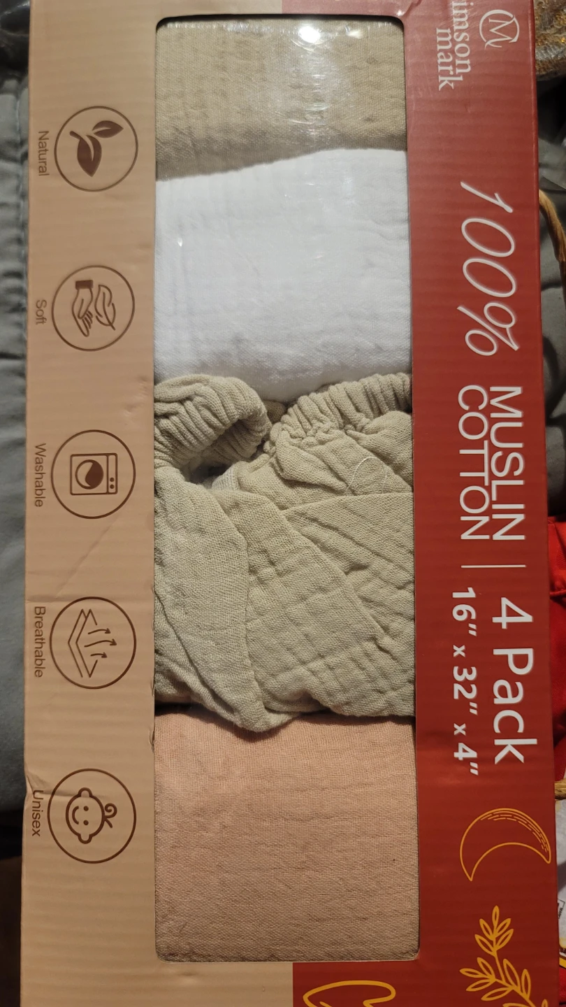 Crimson Mark Muslin Cotton Changing Pad Covers 4 Pack