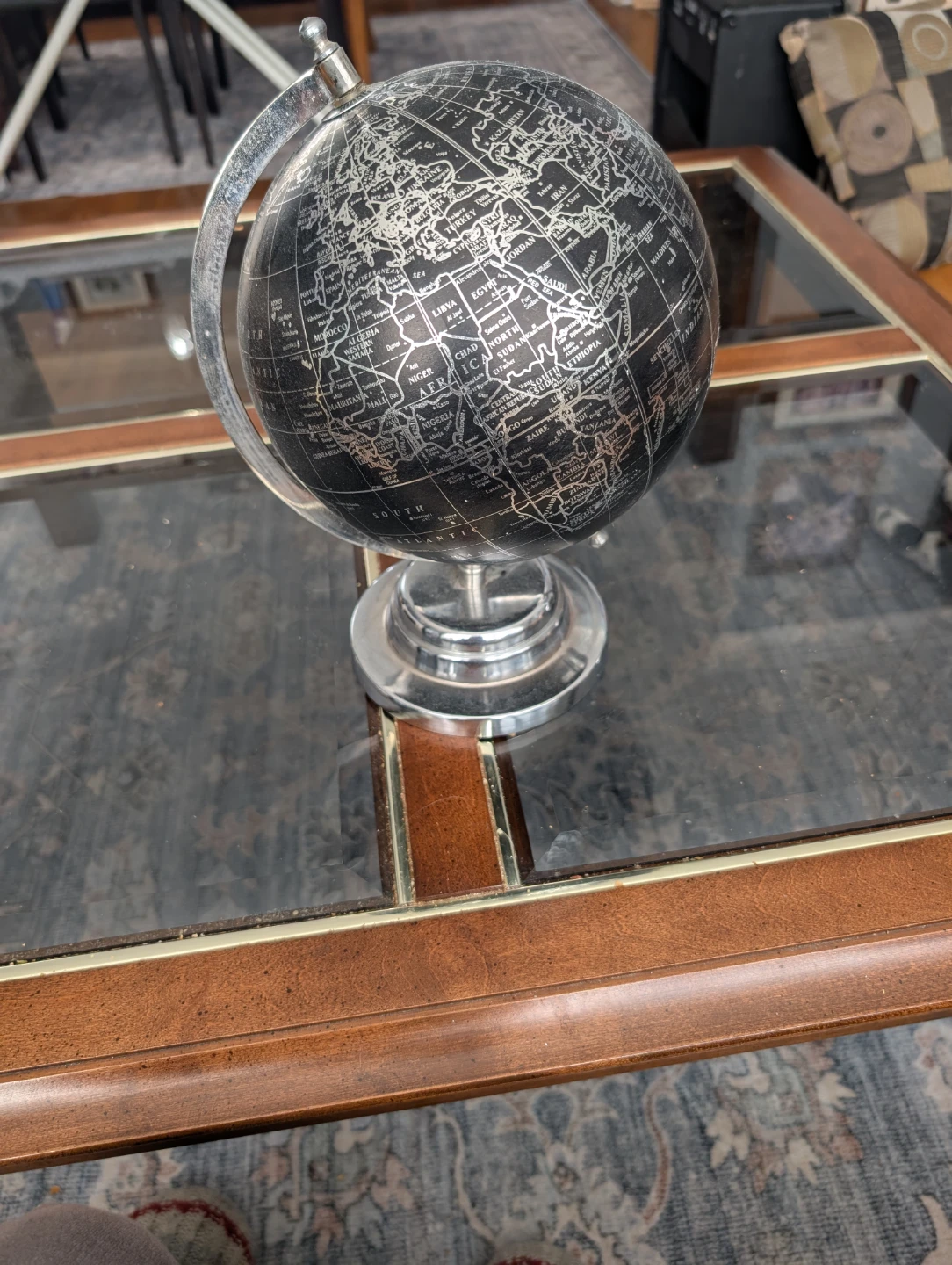 Black and Silver Decorative Globe
