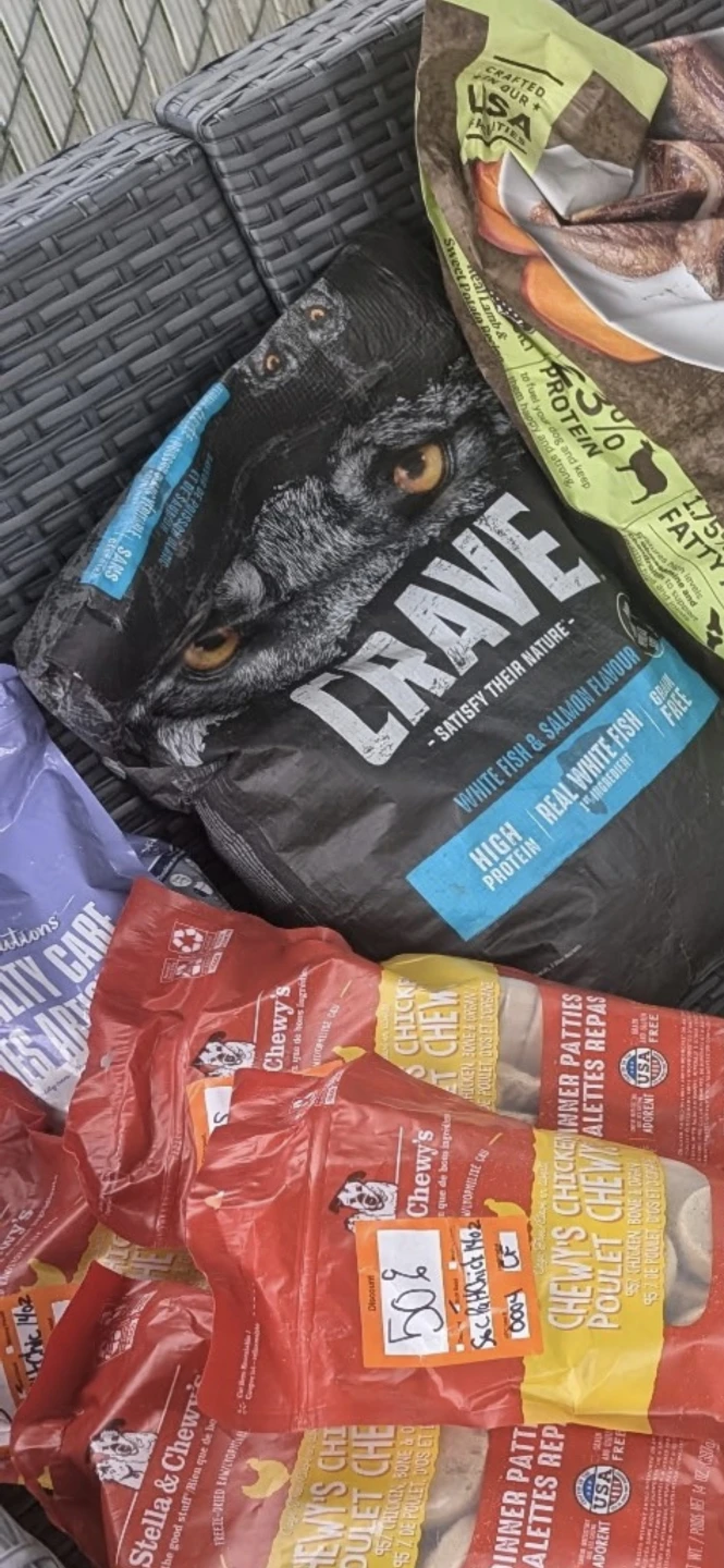 Wide variety of dog and cat food