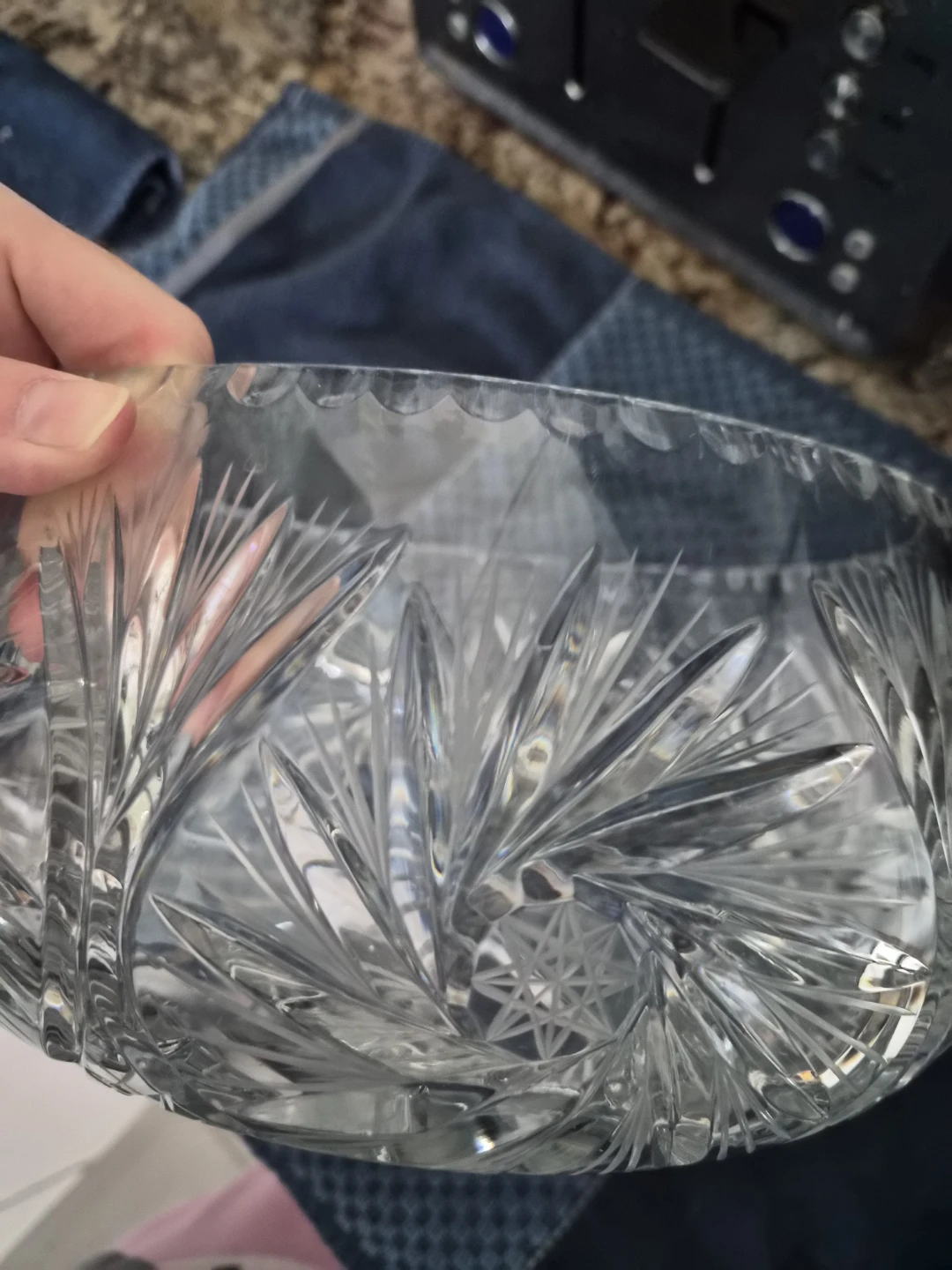 Clear Cut Glass Decorative Bowl - photo 2