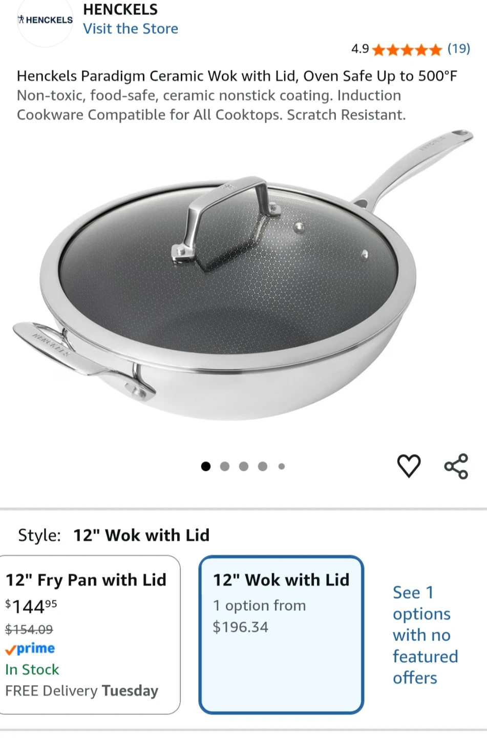 Henckels Paradigm 12-inch Wok with Glass Lid - photo 4