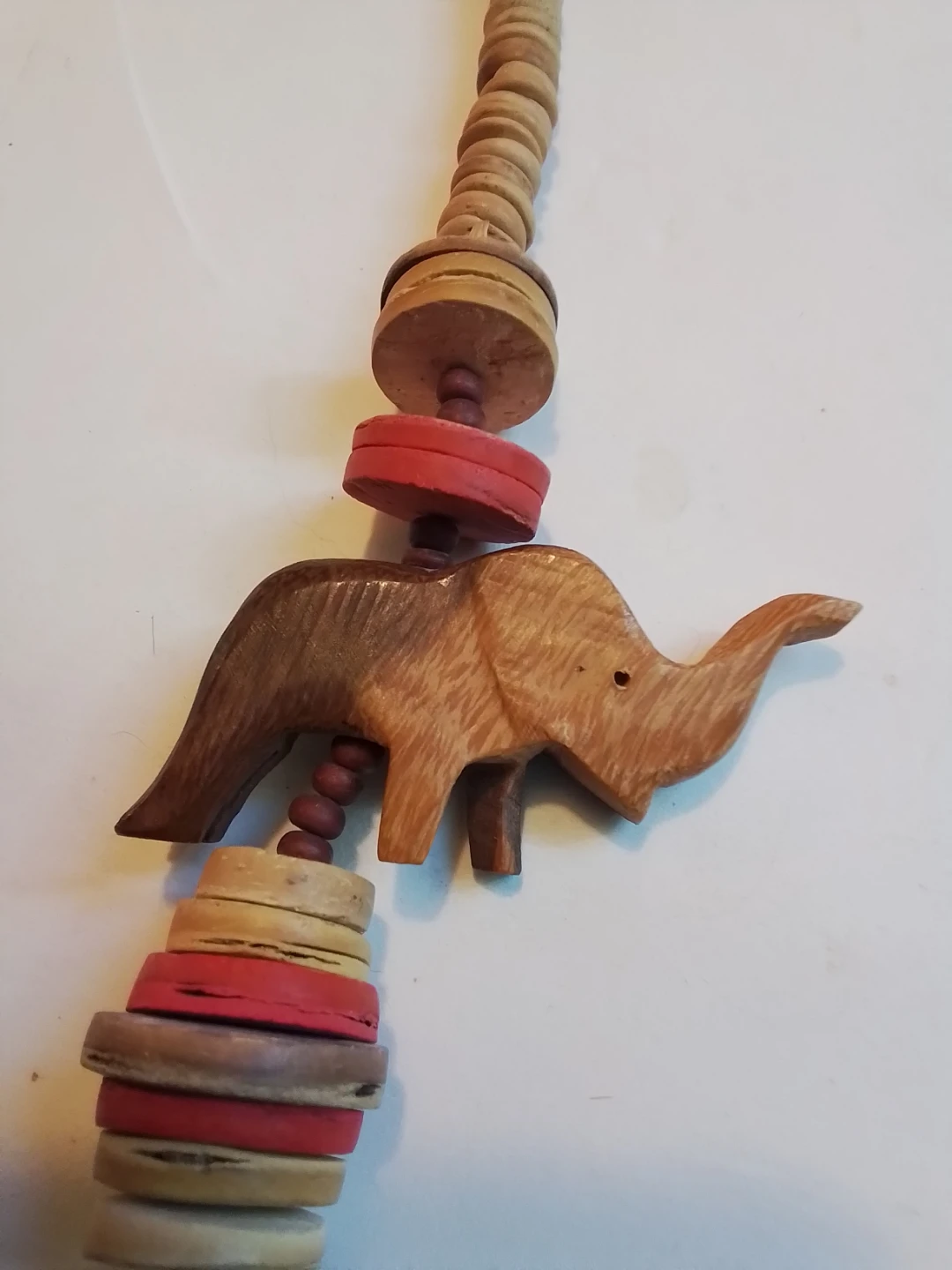 Wooden Elephant Beaded Necklace - photo 2