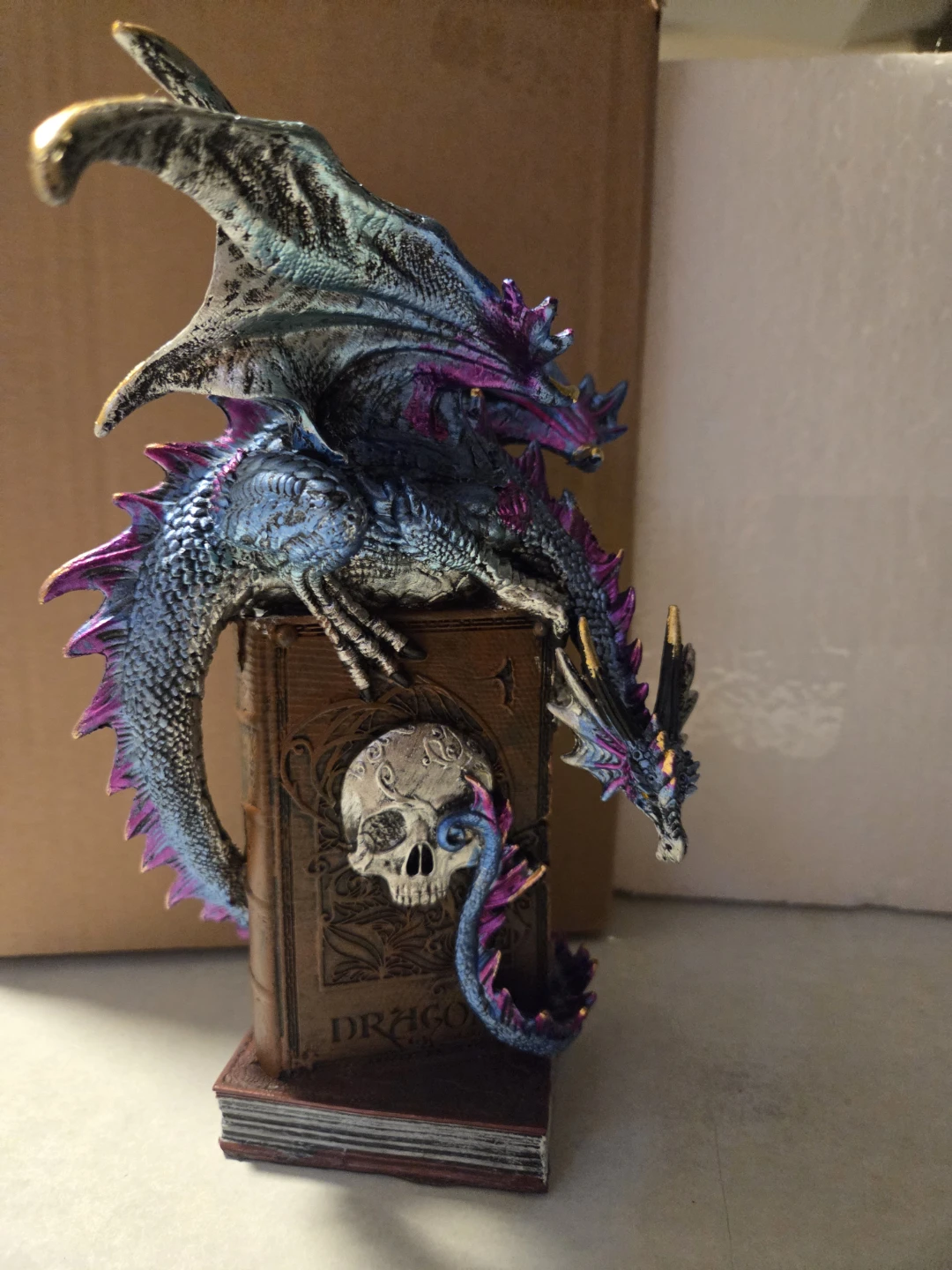 Dragon on Book Figurine