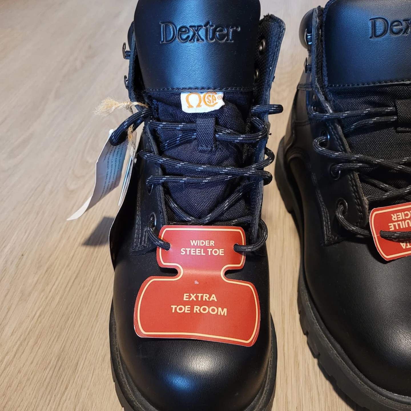 Size 7- Dexter Men's Steel Toe Work Boots Black - photo 3