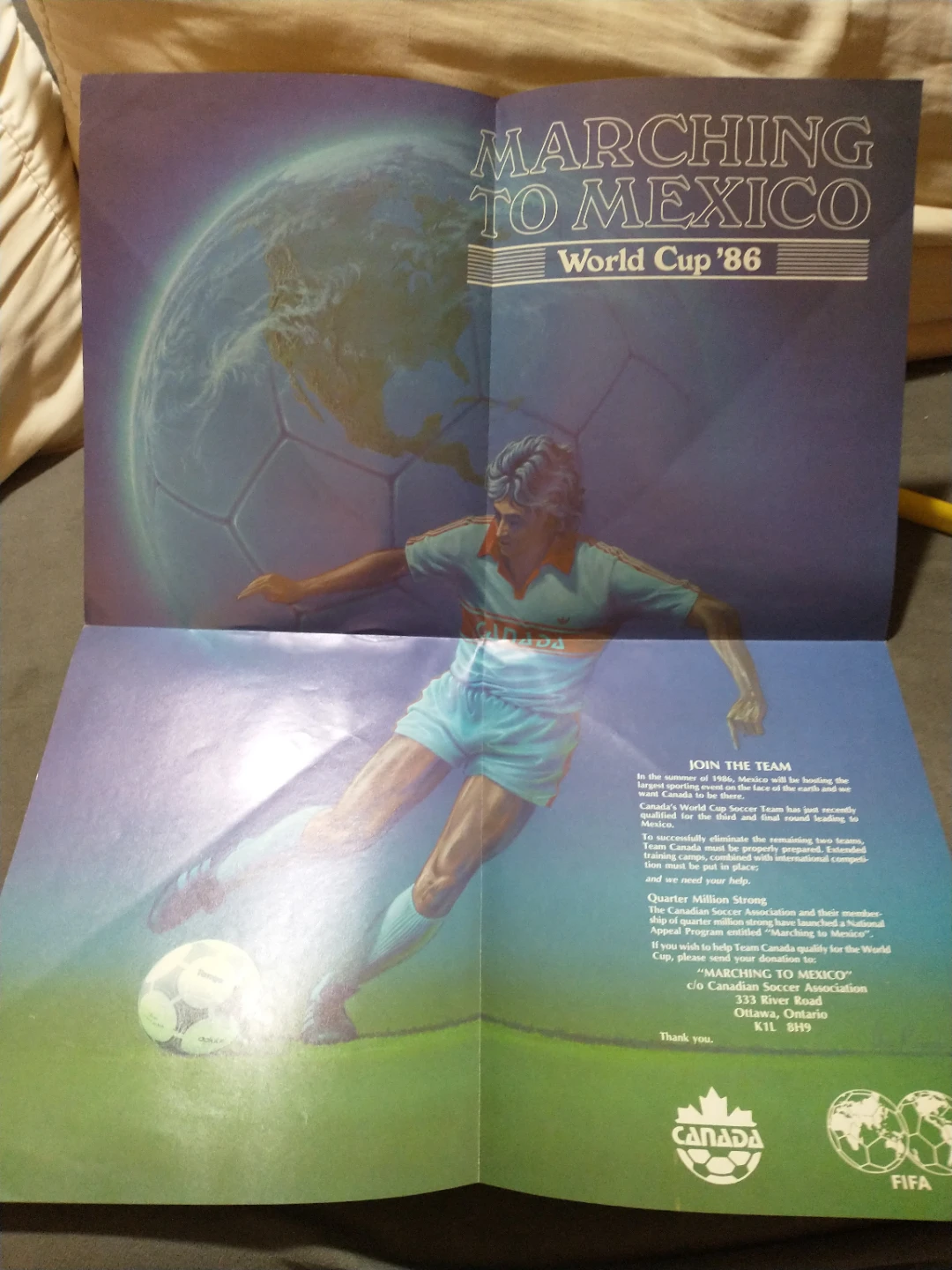 Canada Soccer Marching to Mexico World Cup '86 Poster