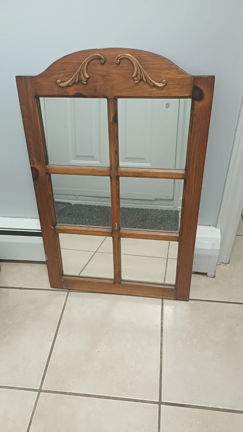 Wooden Window Pane Style Wall Mirror🏈