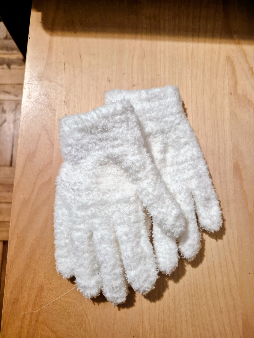 White Fuzzy Gloves
