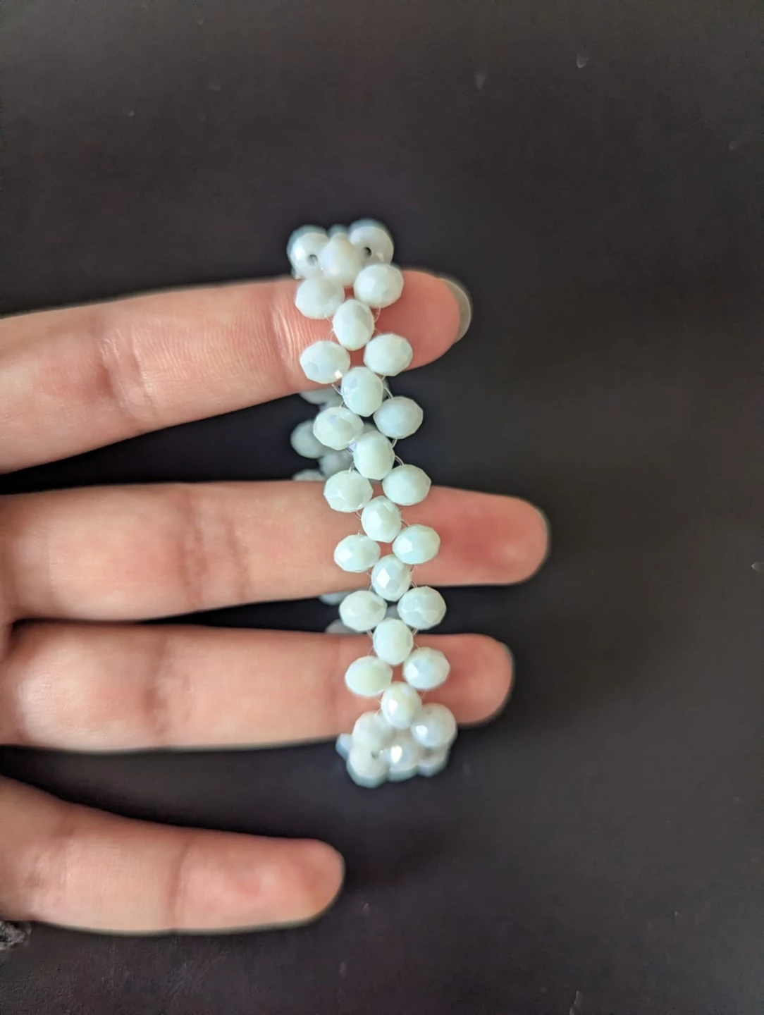 White beaded stretch bracelet🏈 - photo 4
