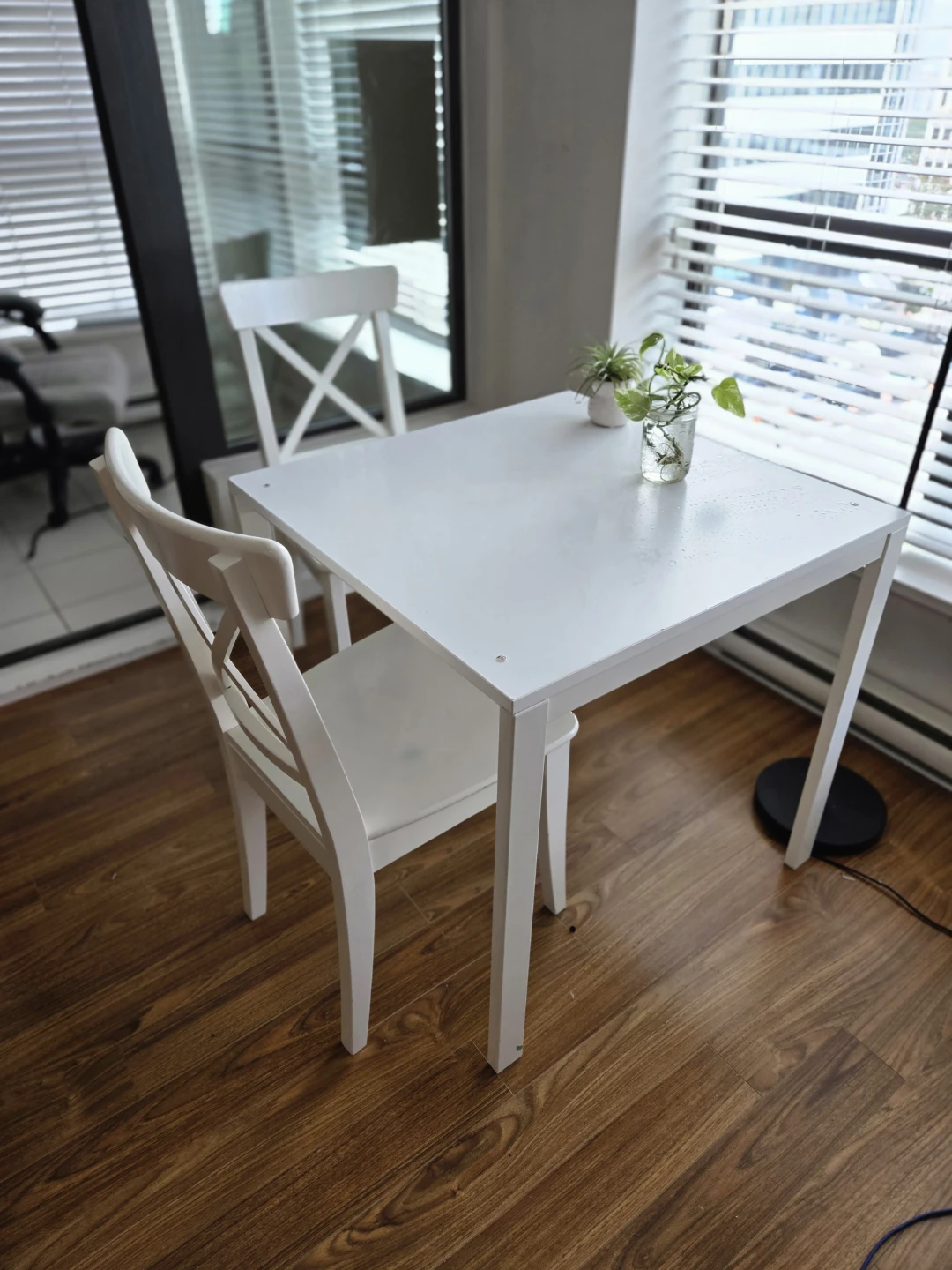 White IKEA Dining Table and 2 Chairs - PICKUP ONLY