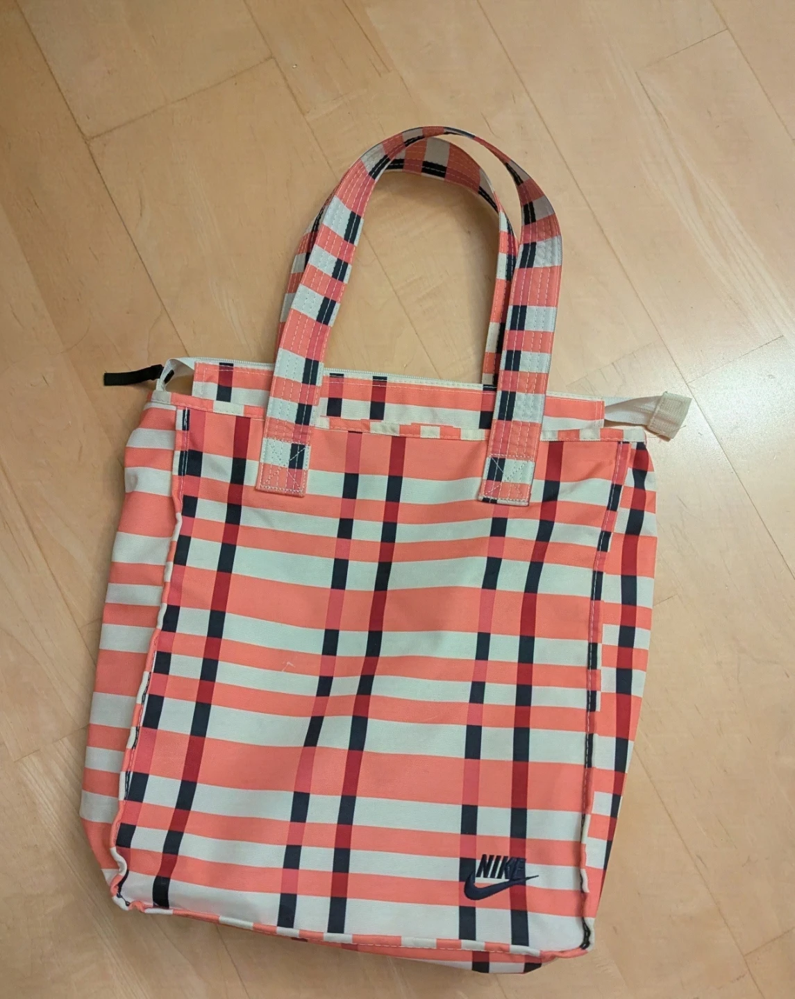 Nike Plaid Tartan Check Tote Bag