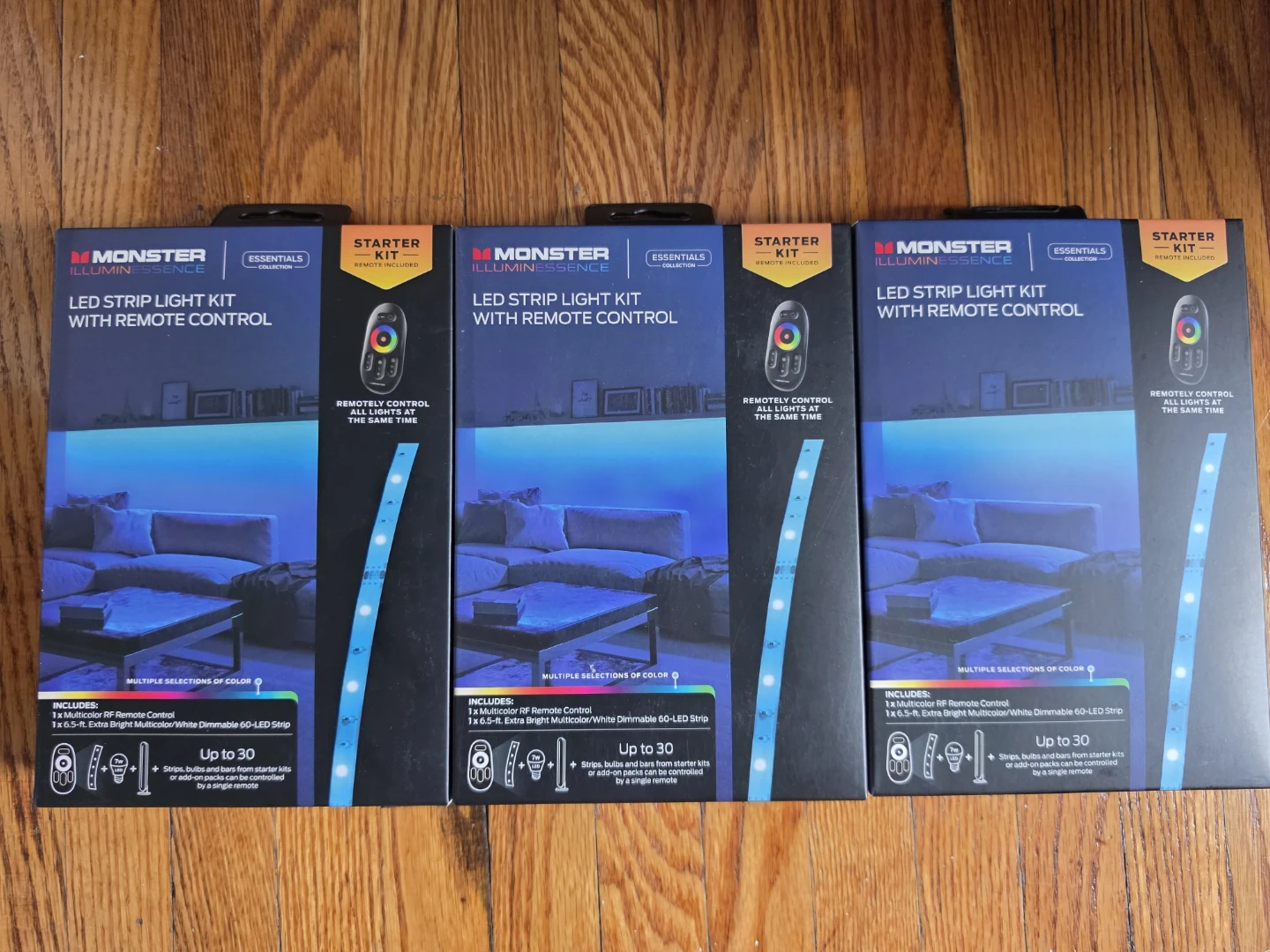 3 Monster LED Strip Light Kits with Remote 🏈