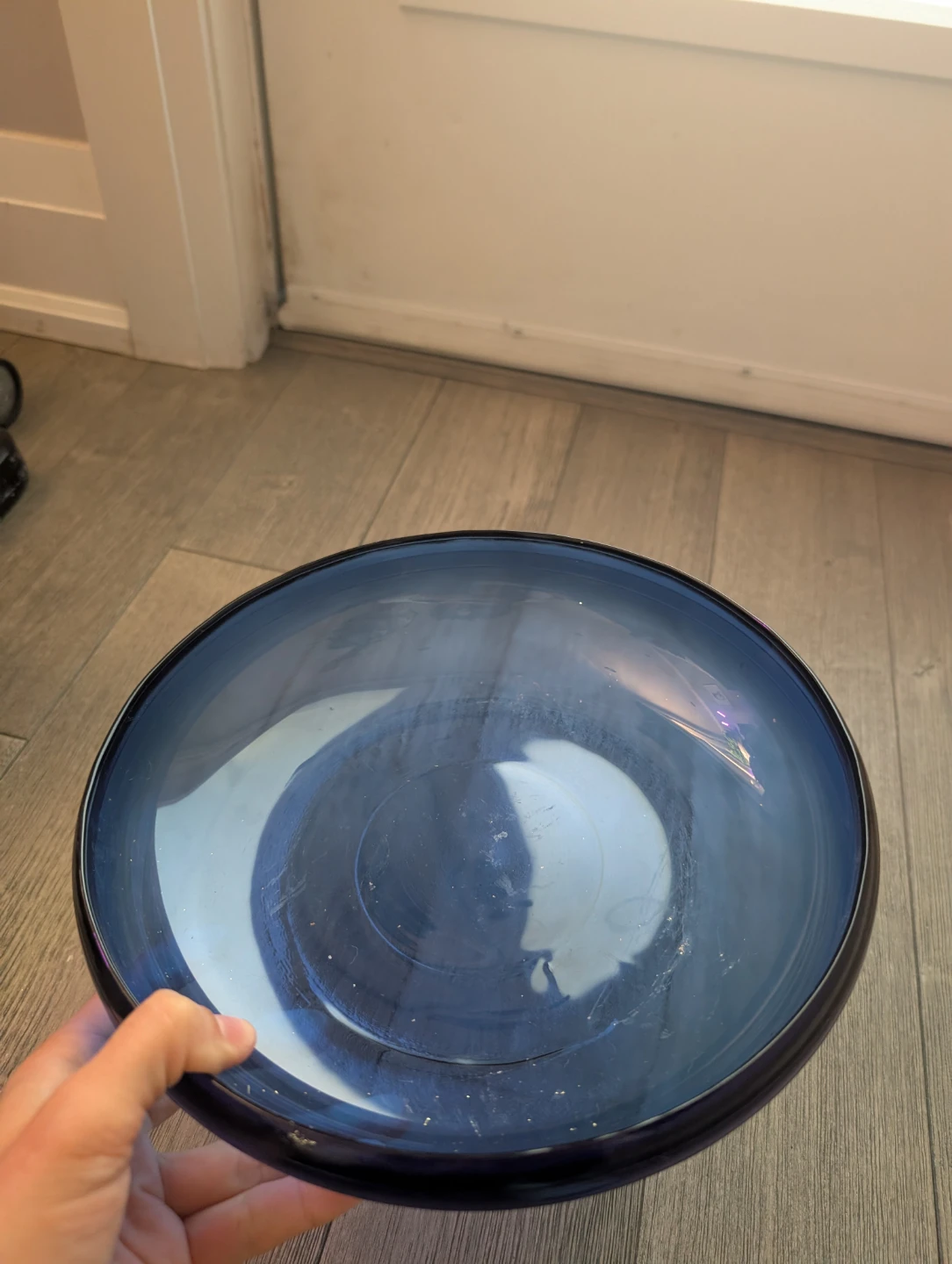 Dark Blue Glass Serving Bowl - photo 3