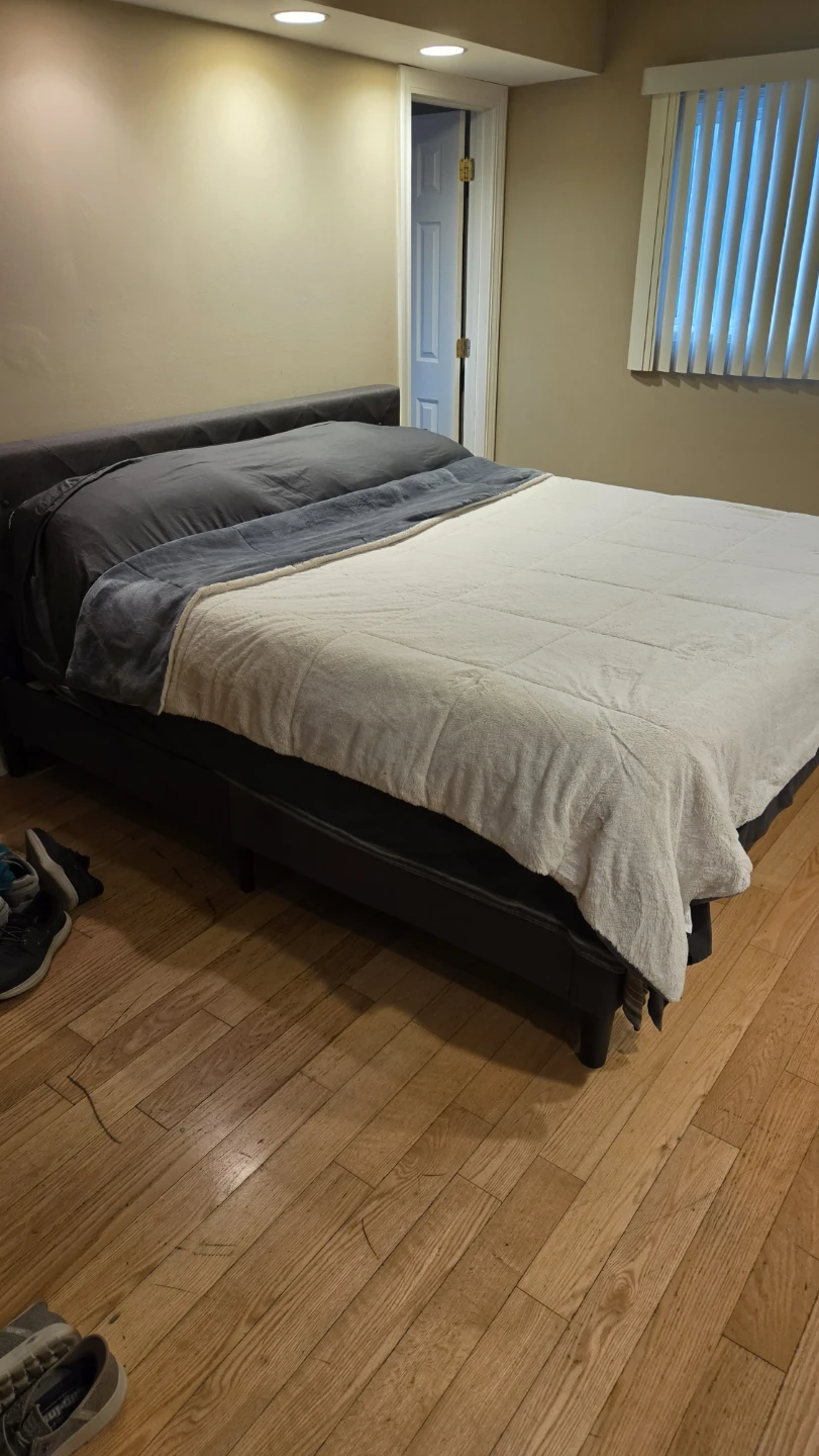 Upholstered King Size Bed Frame with mattress  4 months oldrame - photo 2
