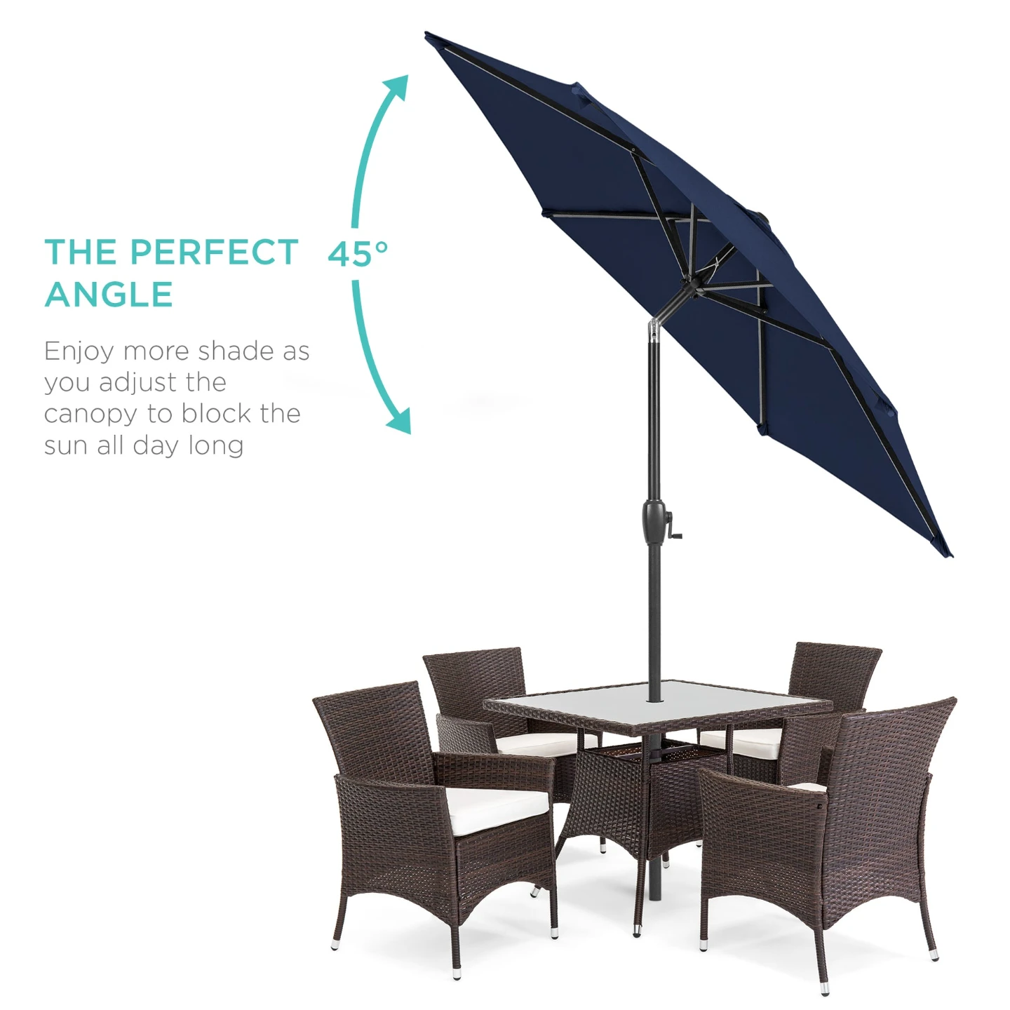 NEW In Box 7.5 Ft Blue Patio Umbrella (base separately $20))