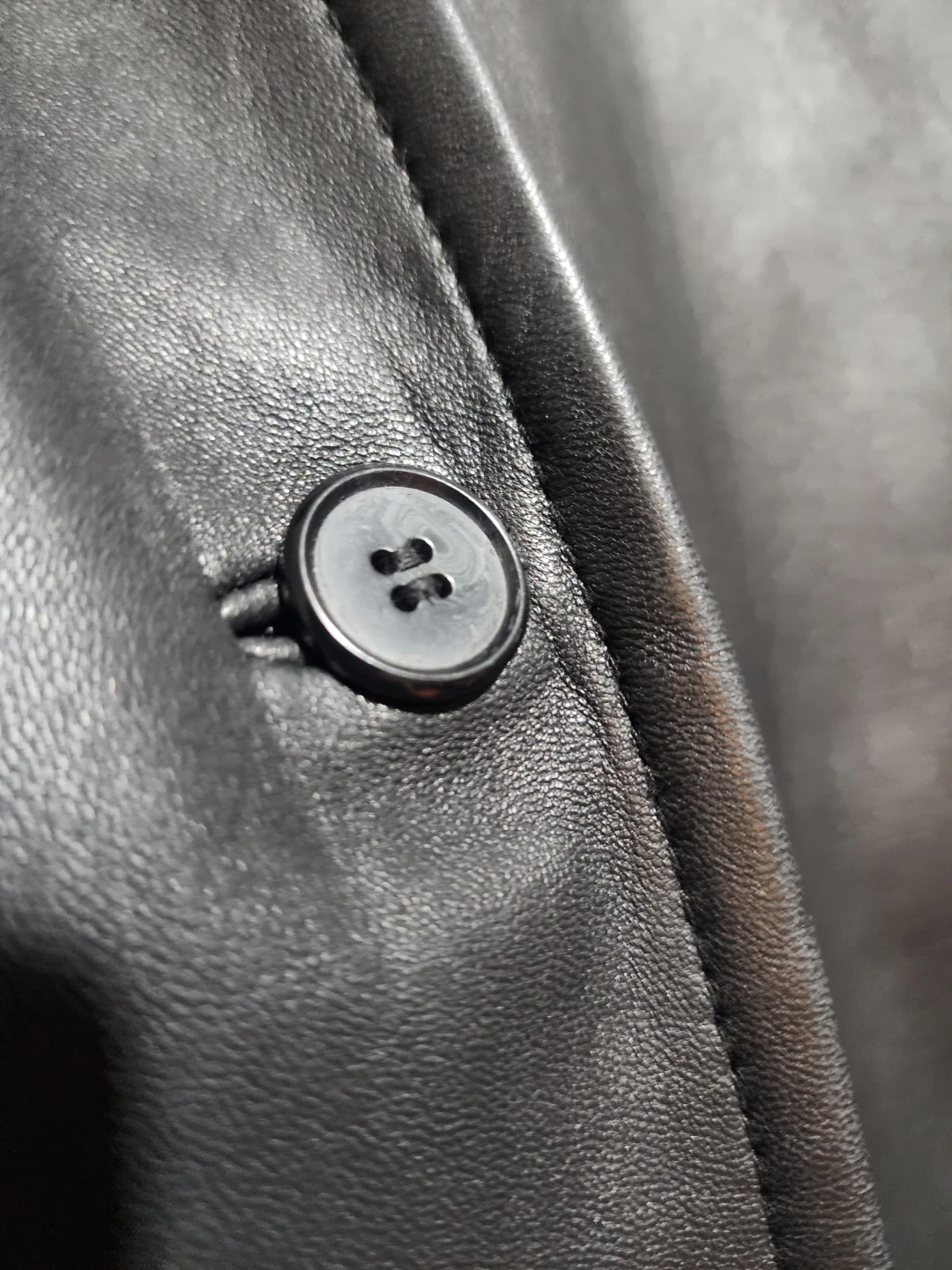 Black Soft Leather Mid-Length Jacket - photo 4