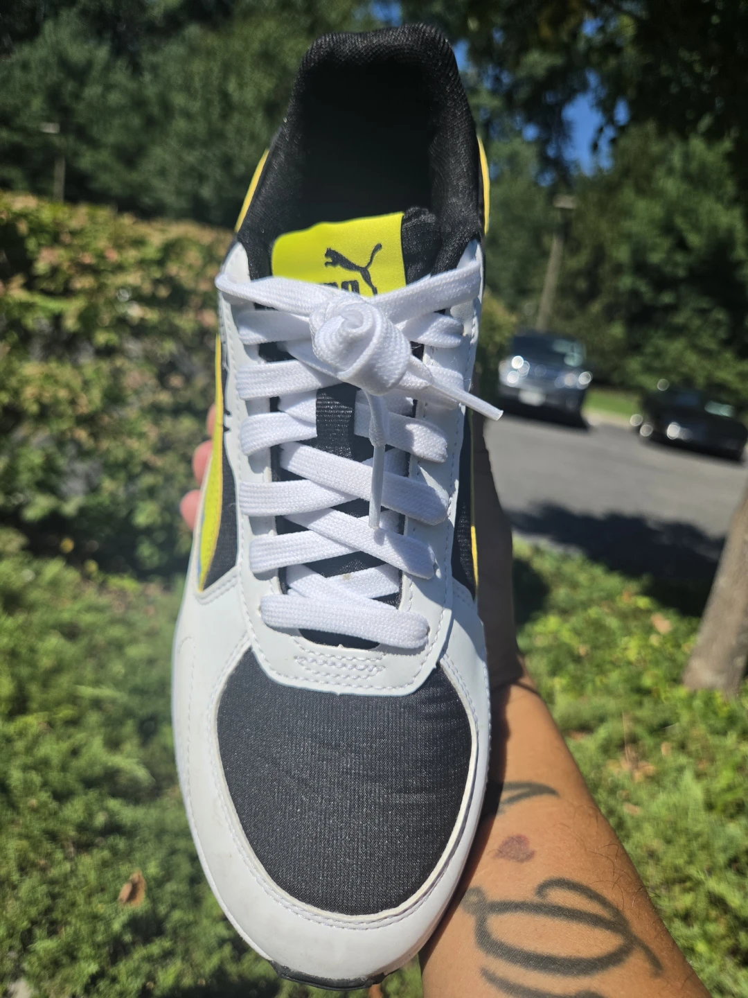 Puma Sneakers White Black and Yellow - photo 2