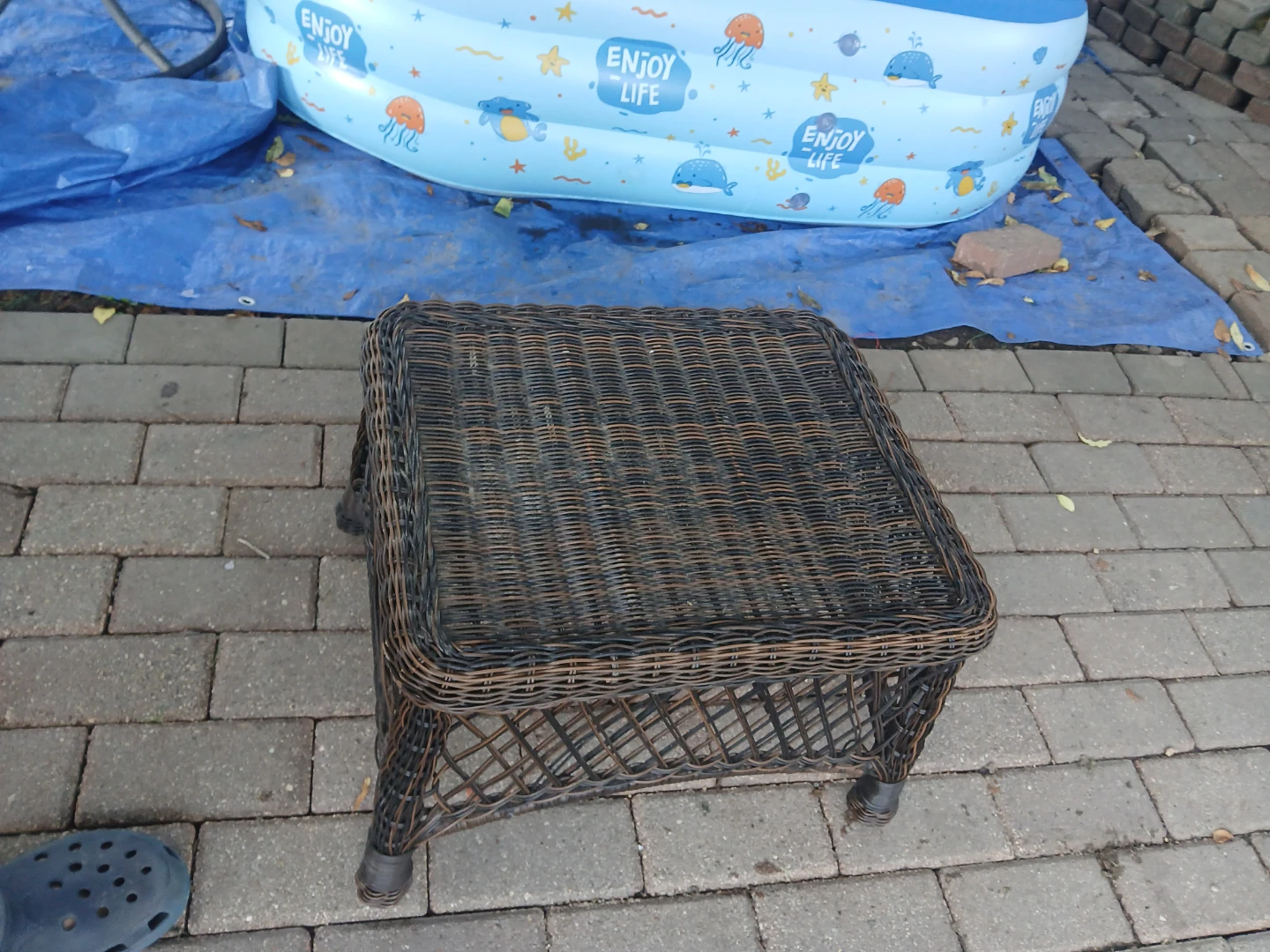 Wicker Outdoor Side Table - photo 2