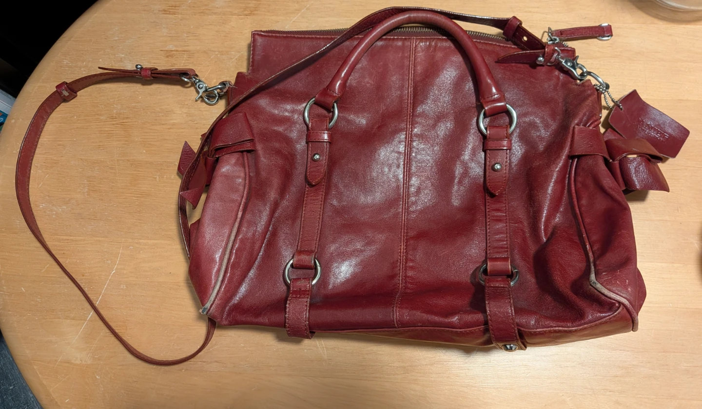 Danier Burgundy Leather Handbag - photo 2