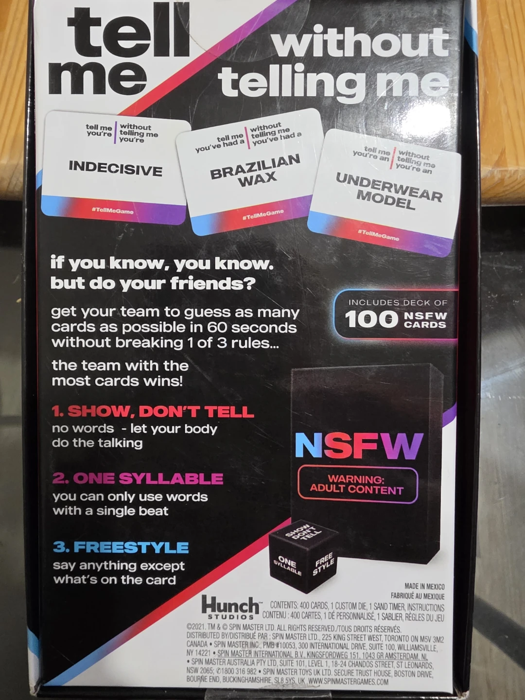 Tell Me Without Telling Me Adult Party Game - photo 2