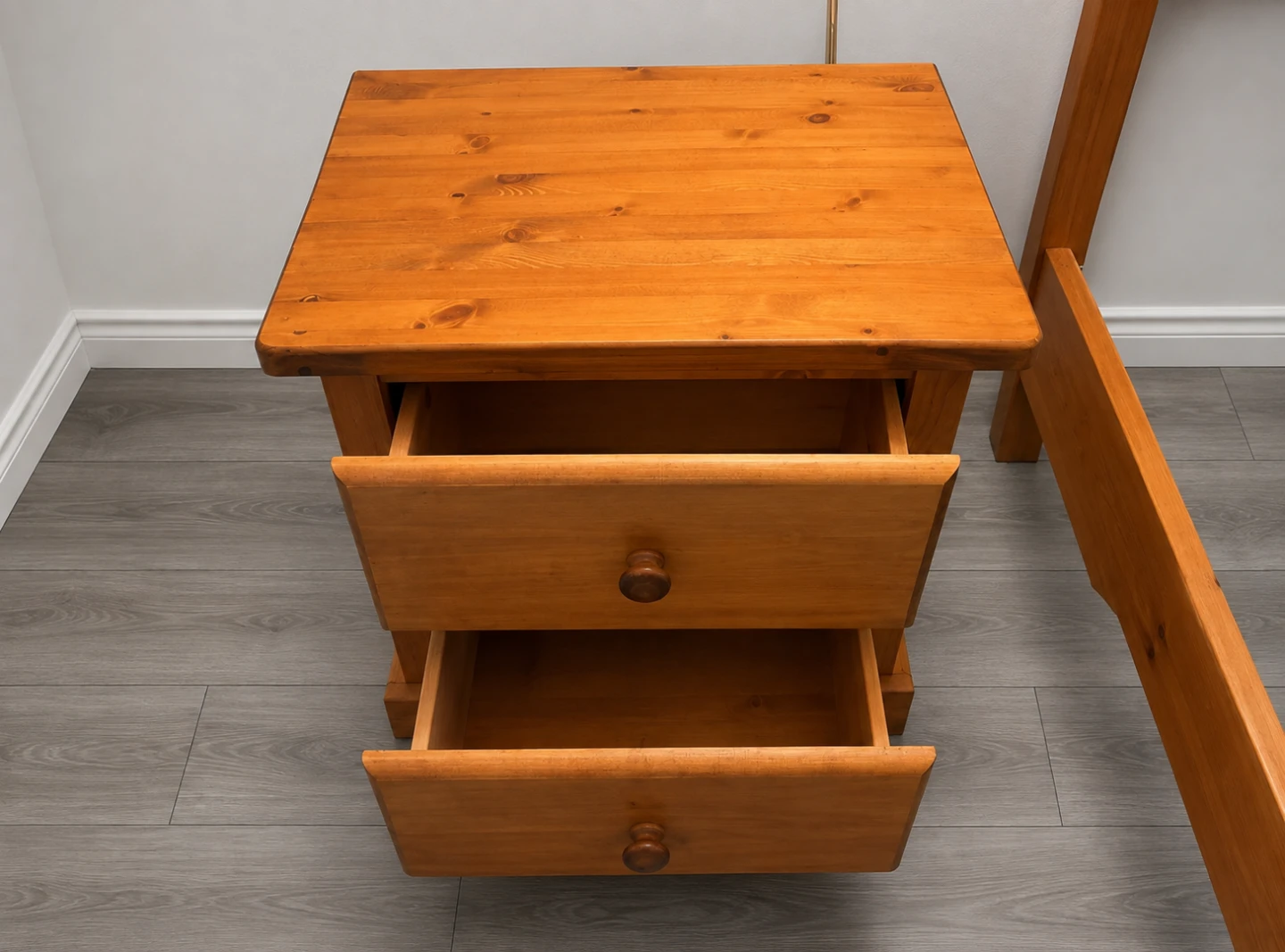 Solid Wood Bedroom Set - Bed Frame, Nightstands & Wardrobe - photo 2