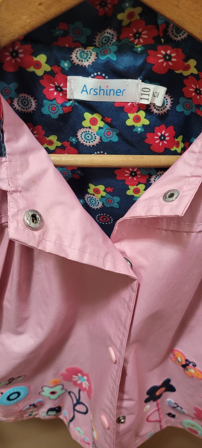 Arshiner girls' floral print rain jacket - photo 2