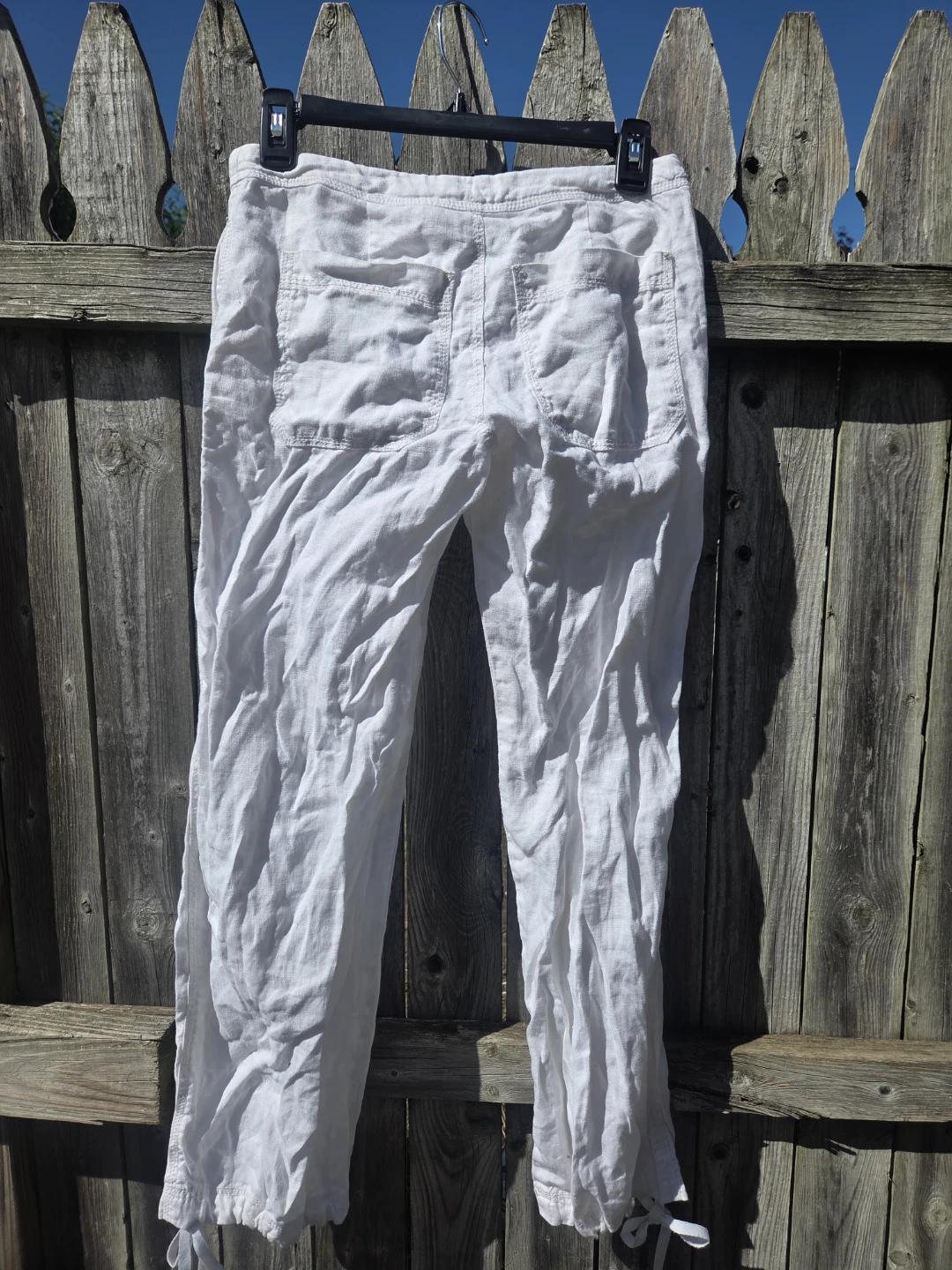 H&M Divided White Linen Drawstring Pants - photo 5