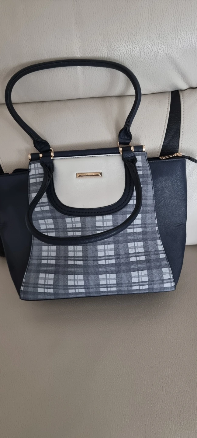 Barenline Navy Plaid Handbag