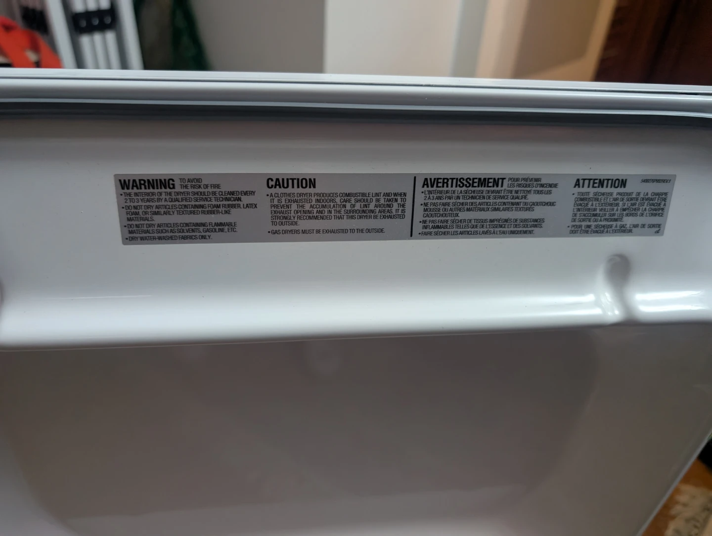 Camco Clothes Dryer PWXR483EB1WW - photo 3