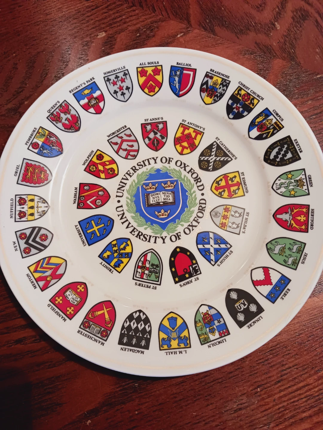 Oxford University Collectible Plate