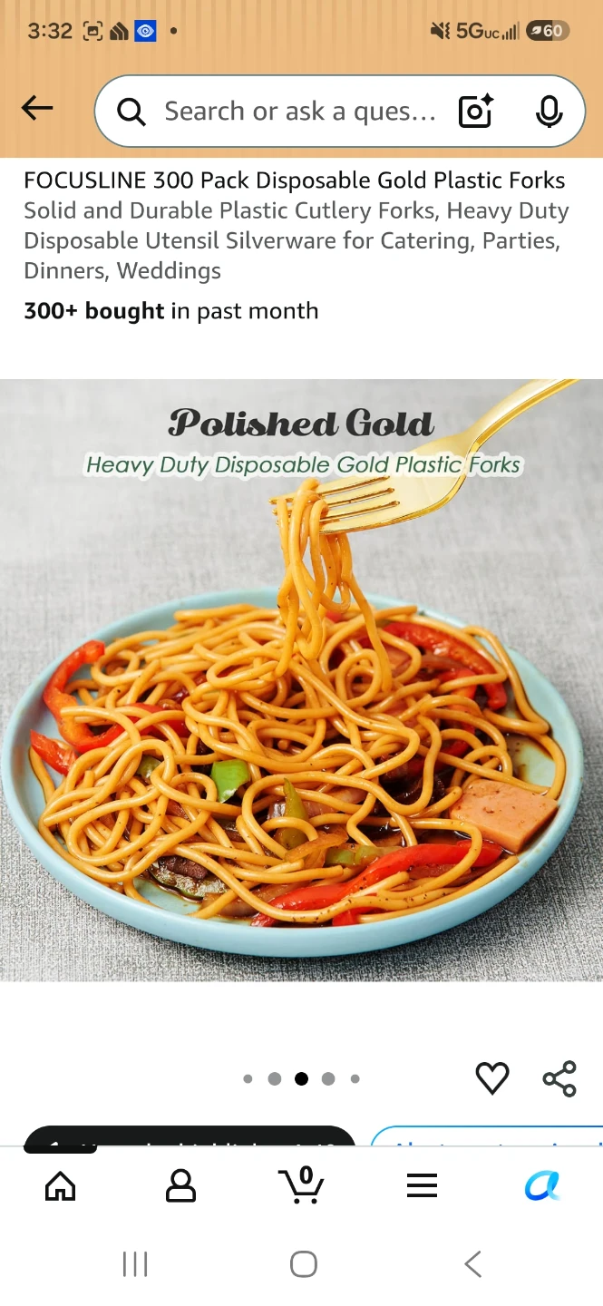 FOCUSLINE 300 Pack Disposable Gold Plastic Forks - photo 3